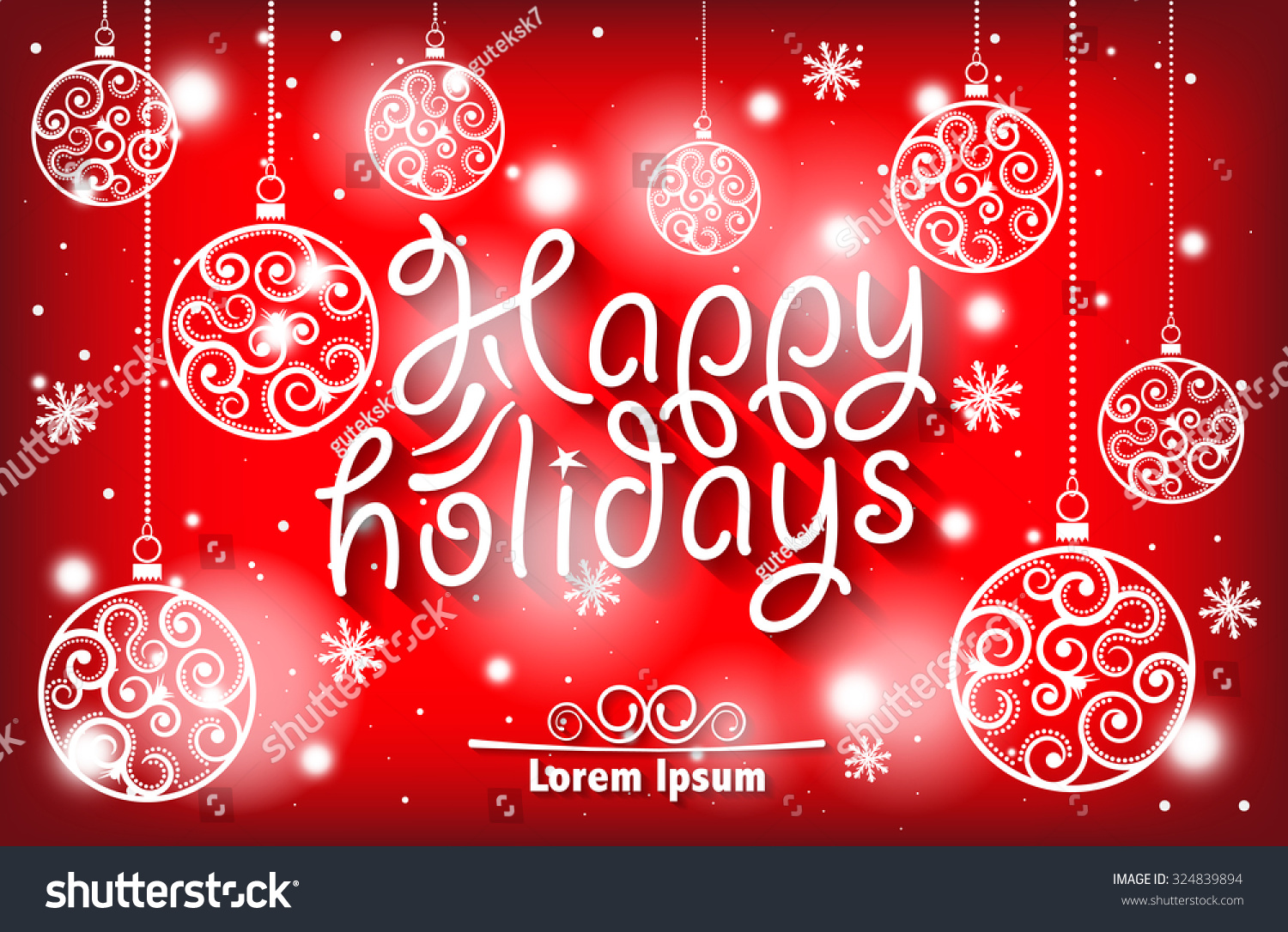 Happy Holidays Wishes Card On Snowy Stock Vector 324839894 - Shutterstock