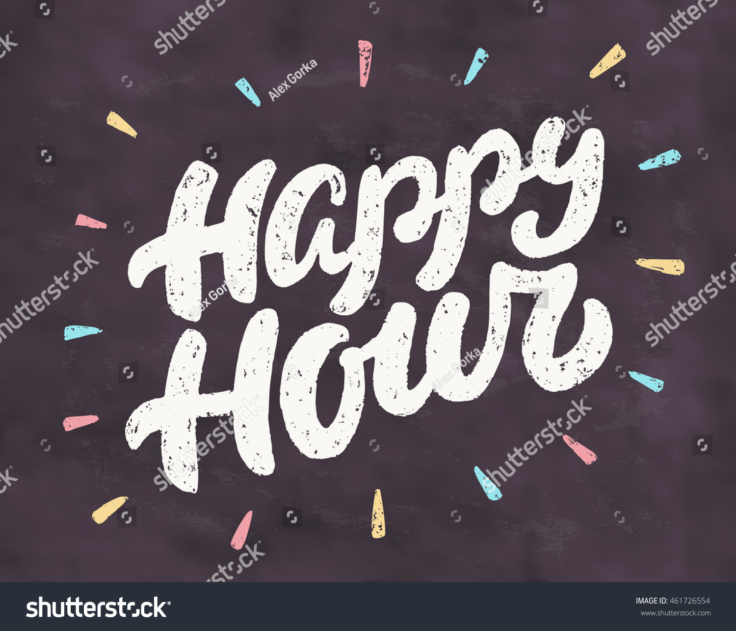 Happy Hour Chalkboard Sign Stock Vector (Royalty Free) 461726554