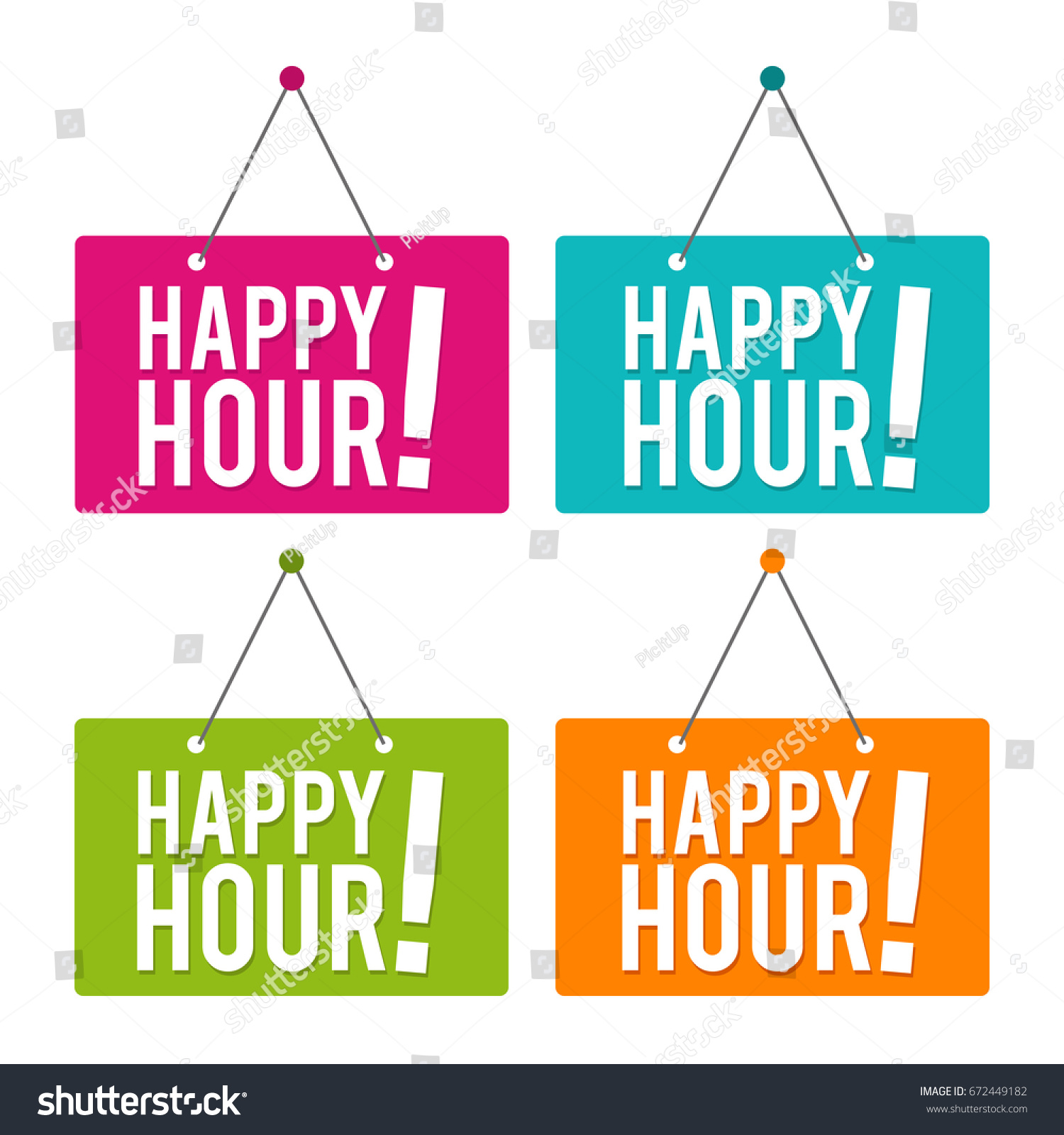 Happy Hour Hanging Door Sign Eps 10 Stock Vector Royalty Free