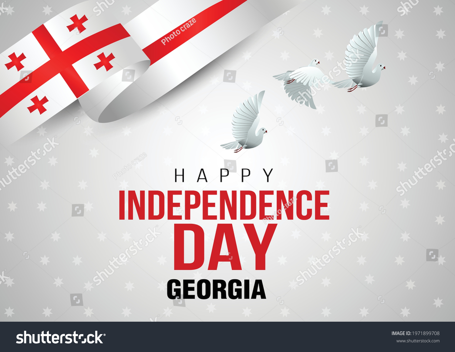 SVG of happy independence day Georgia. flying  dove with Georgia flag. vector illustration design svg
