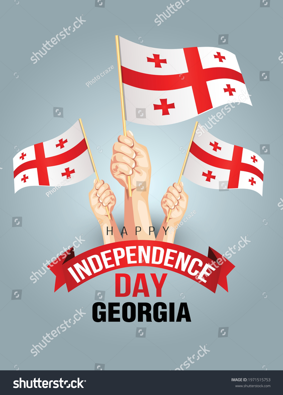 SVG of happy independence day Georgia. hands holding with Georgia flag. vector illustration design svg