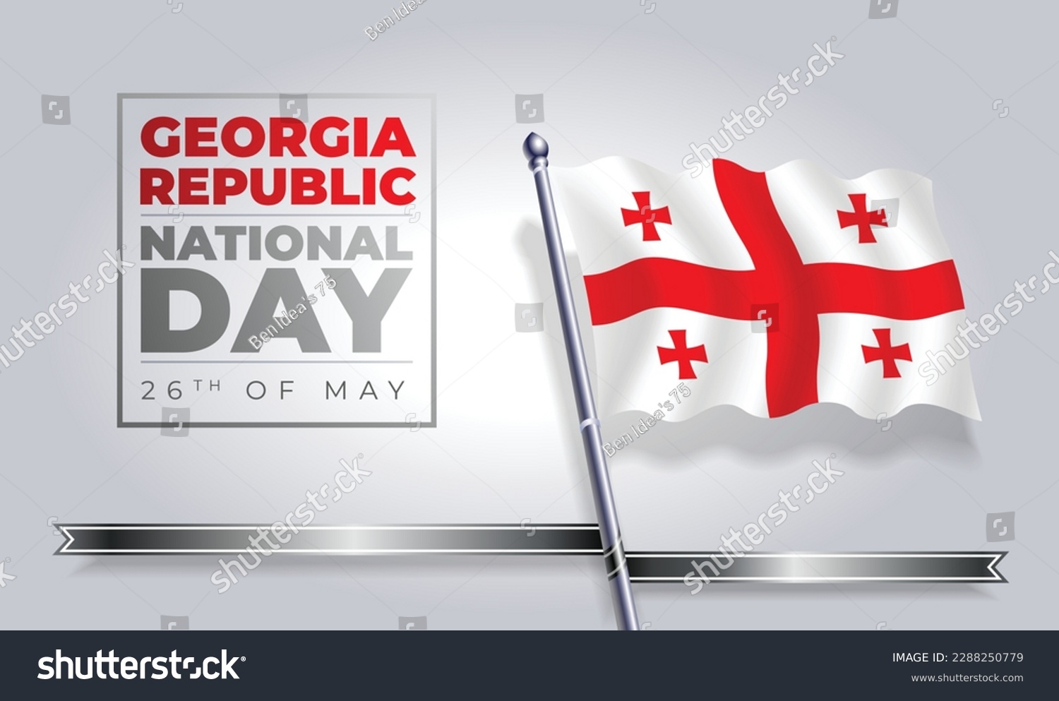 SVG of Happy independence day Georgia Republic Vector Template Design svg