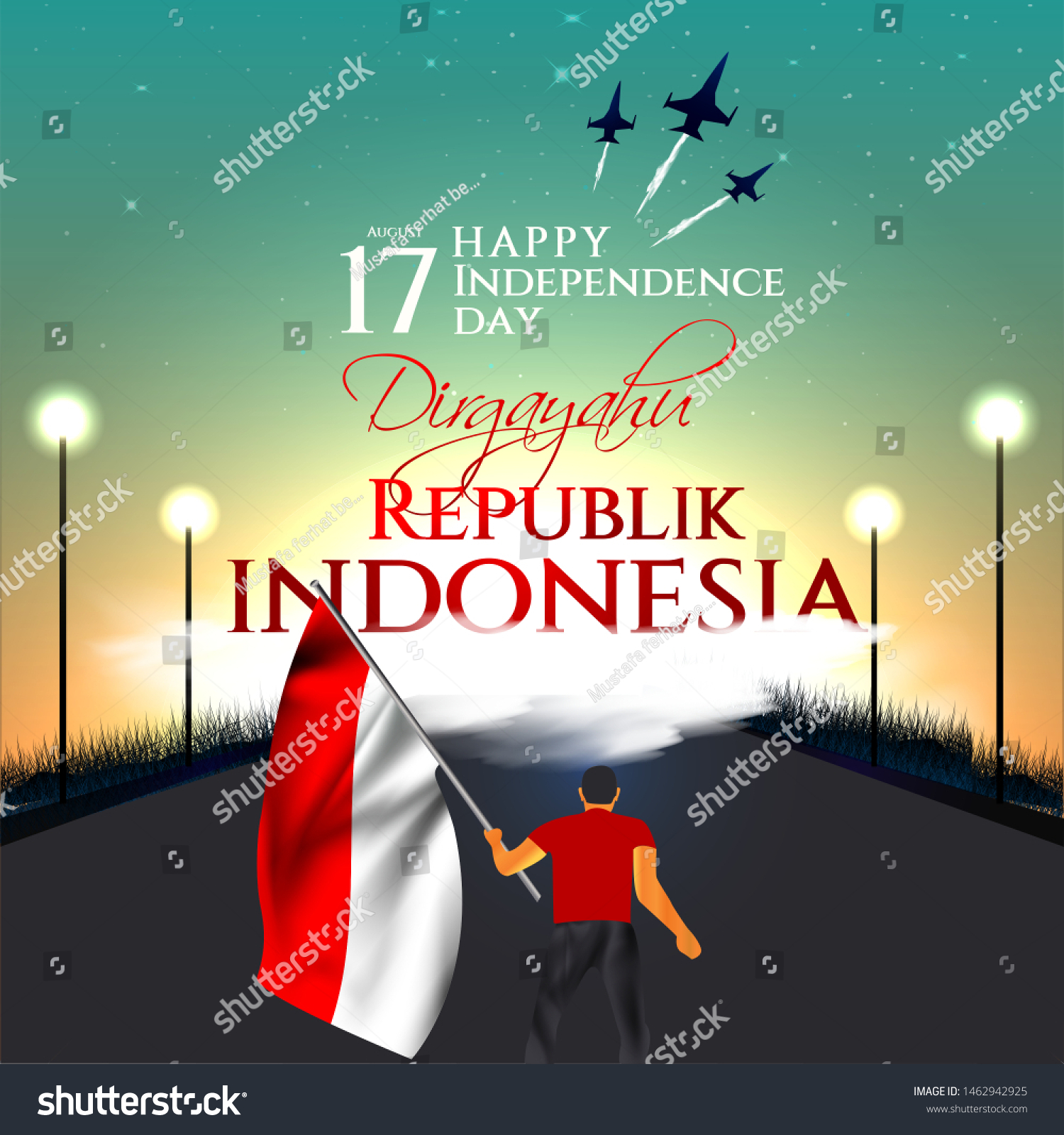 Happy Independence Day Indonesia Dirgahayu Republik Stock Vector Royalty Free 1462942925 1539