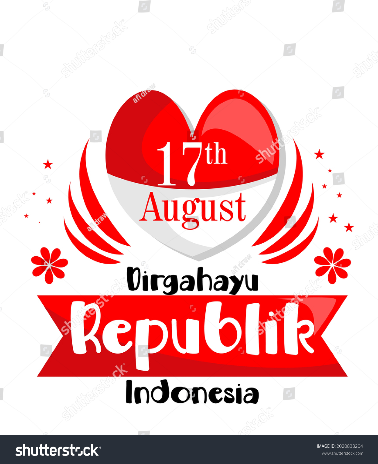 Happy Independence Day Indonesia Dirgahayu Republik Stock Vector Royalty Free 2020838204 4596
