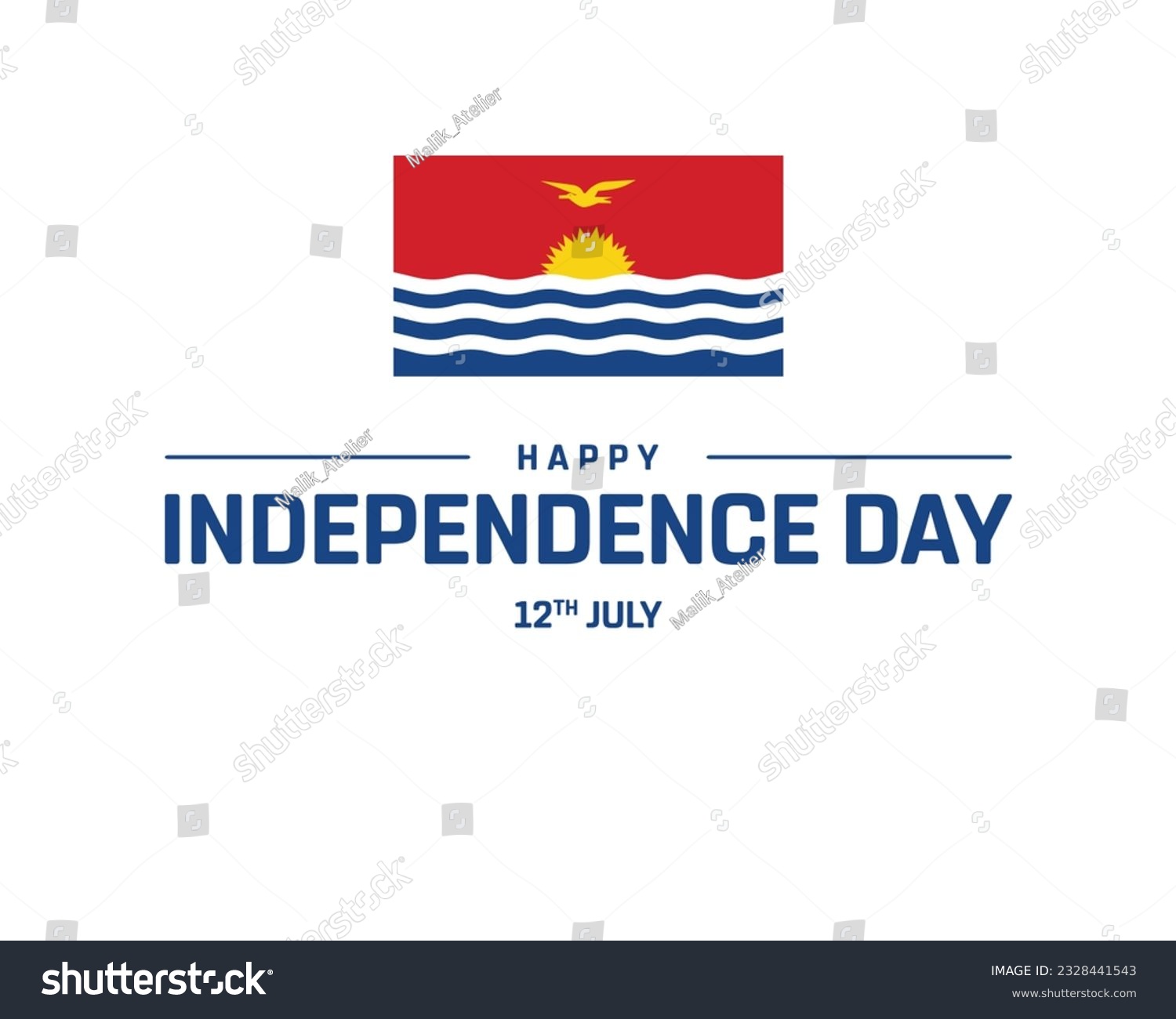 SVG of Happy Independence Day, Kiribati Independence Day, Kiribati, Flag of Kiribati, 12th July, 12 July, National Day, Independence day svg
