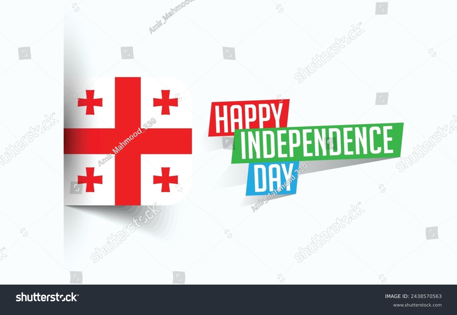 SVG of Happy Independence Day of Georgia Vector illustration, national day poster, greeting template design, EPS Source File
 svg