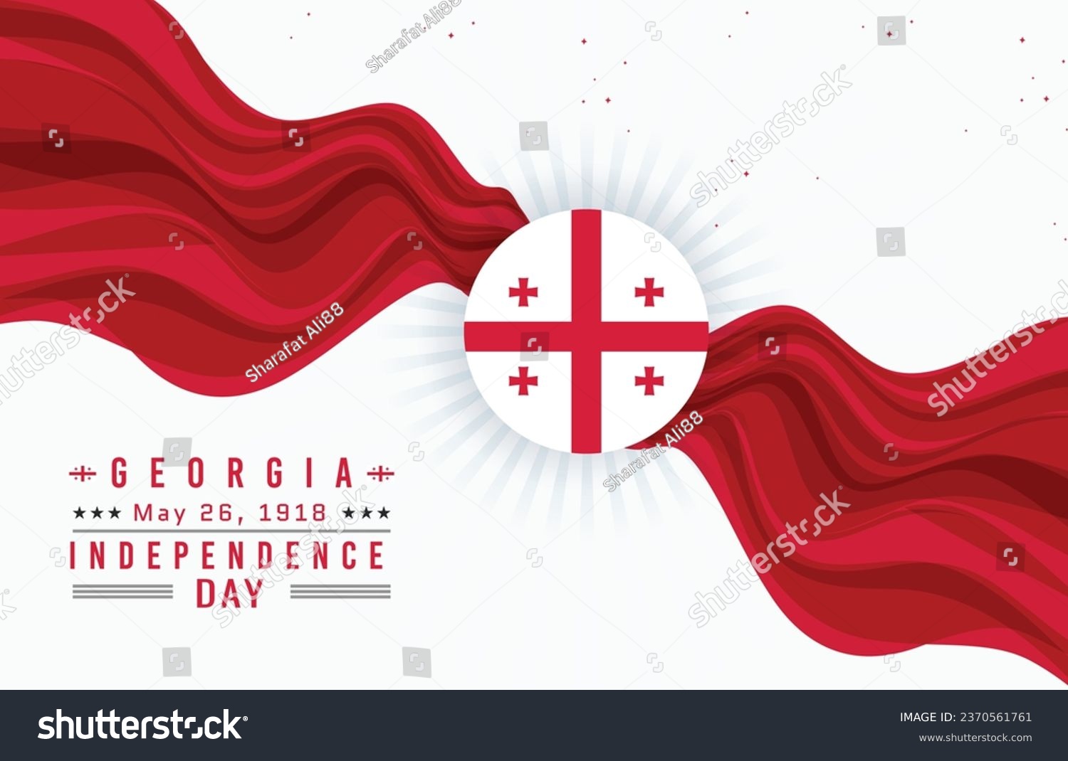 SVG of Happy Independence Day of Georgia with Flag svg