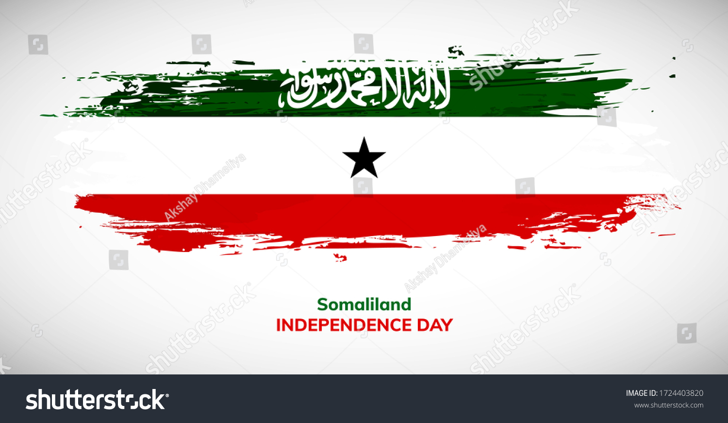 Happy Independence Day Somaliland Brush Flag Vetor Stock Livre De Direitos 1724403820 