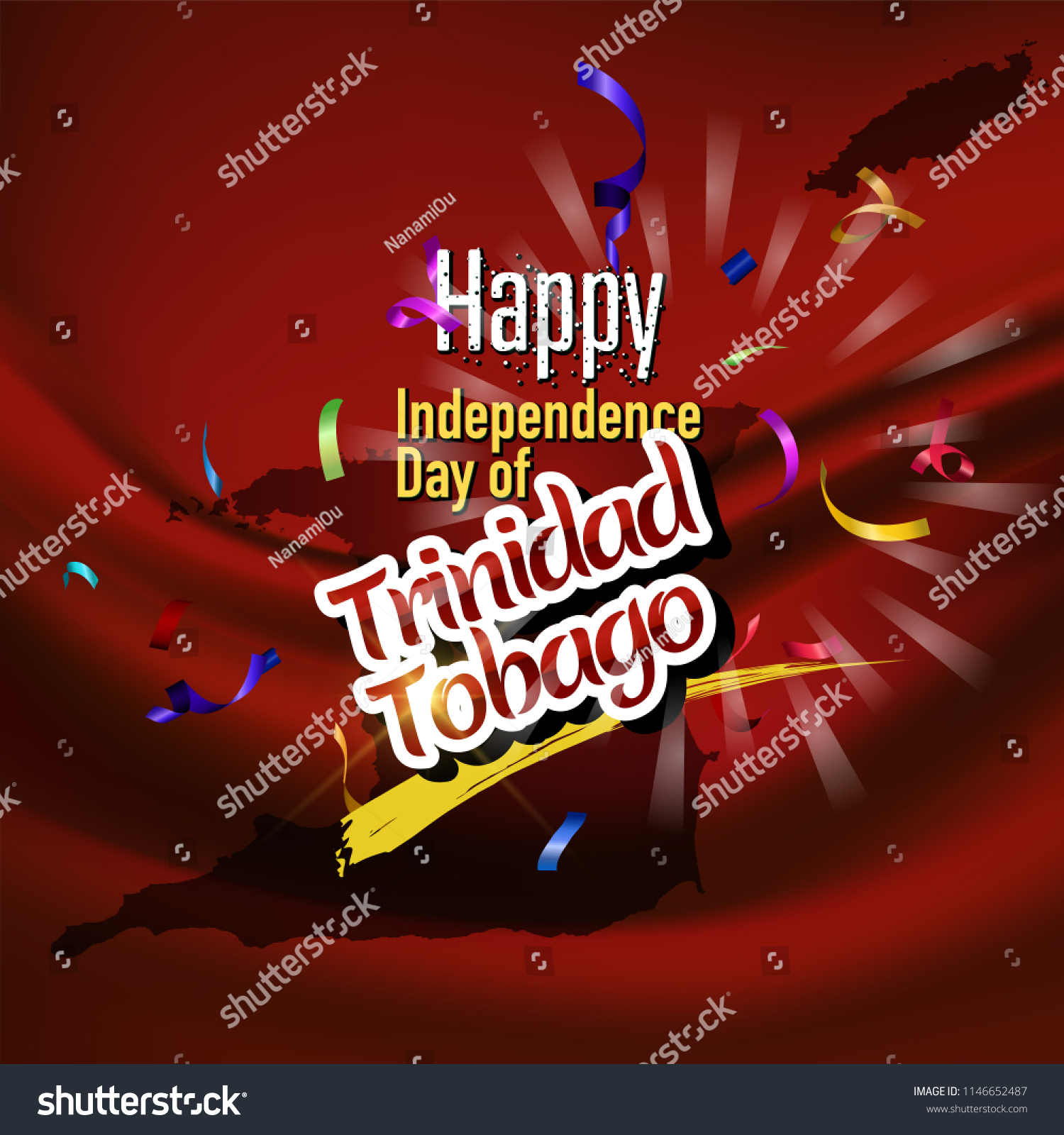 Happy Independence Day Trinidad Tobago Vector Stock Vector Royalty