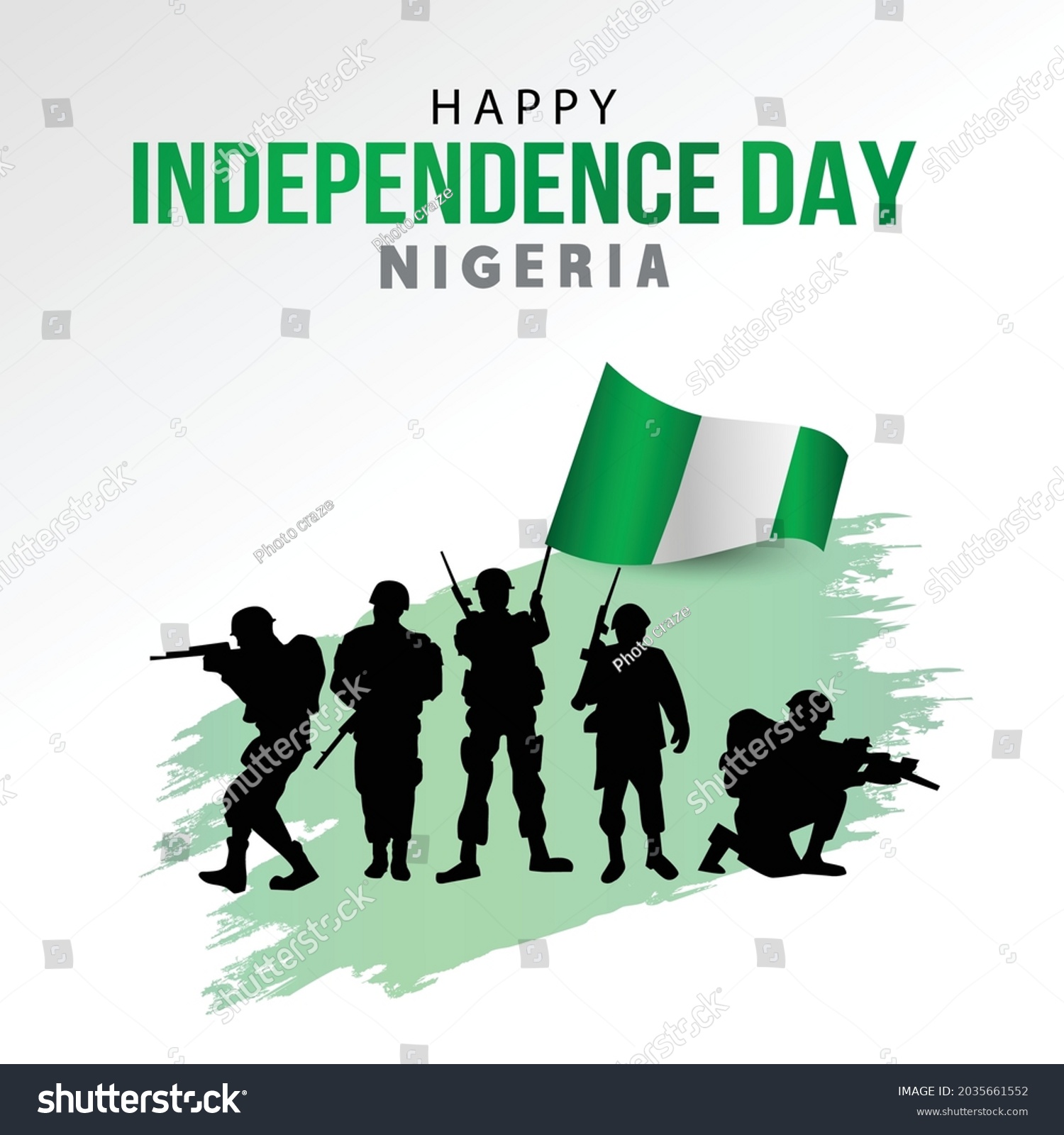 Happy Independence Day Vector Illustration Nigerian Stock Vector