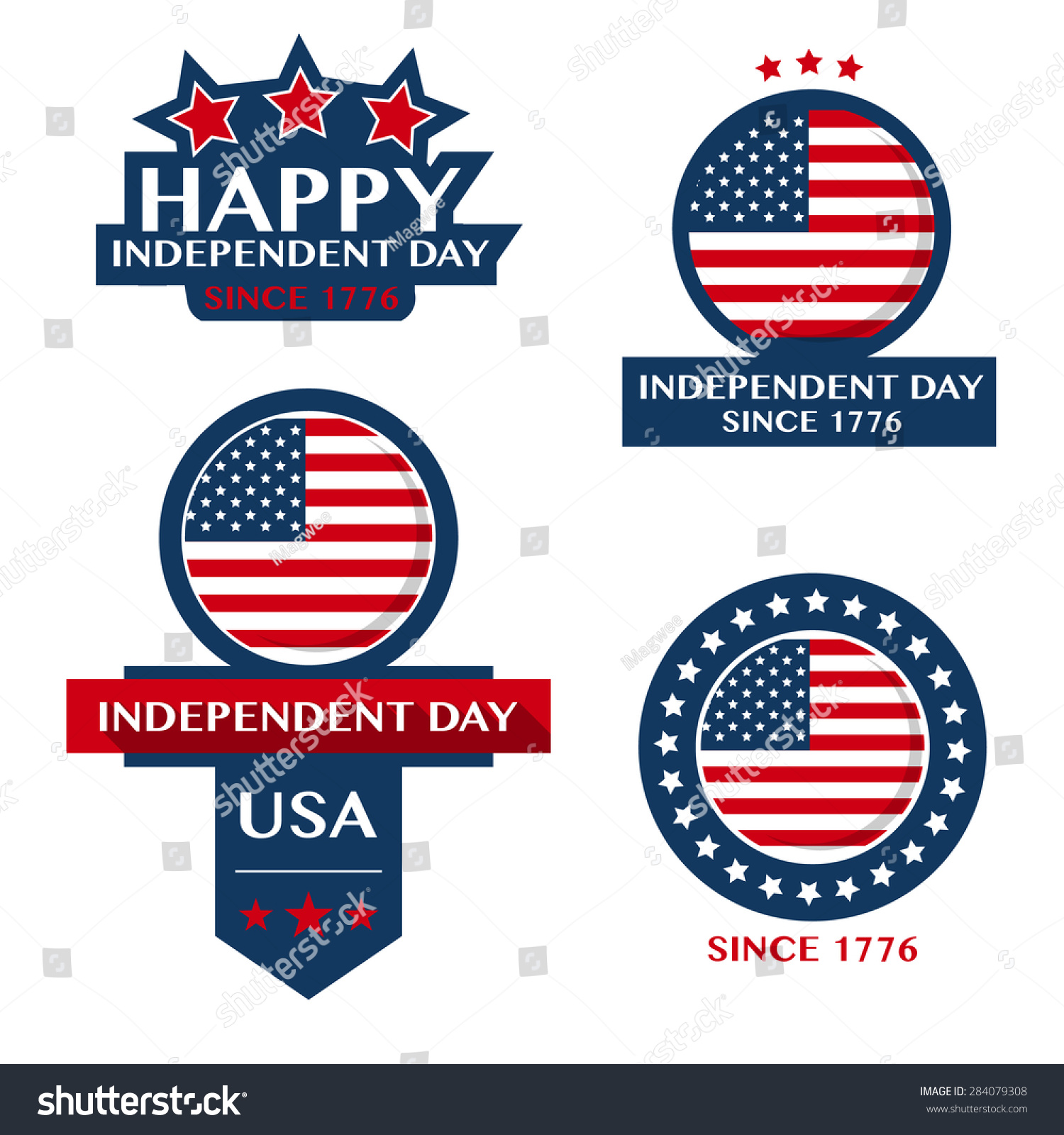 Happy Independent Day Badge And Labels .Vector Illustrator - 284079308 ...