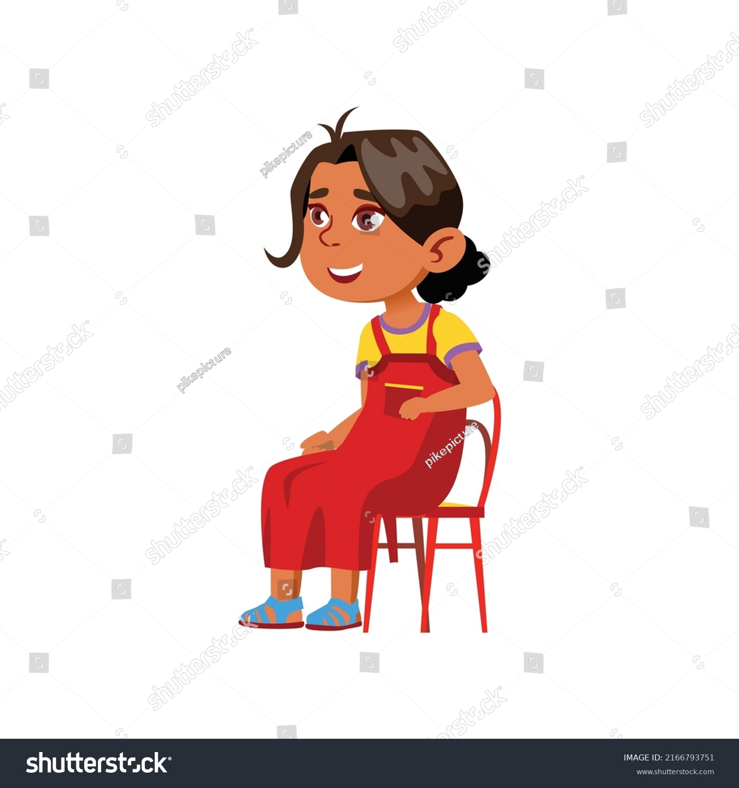 Happy Indian Girl Watch Theatrical Spectacle Stock Vector (Royalty Free ...