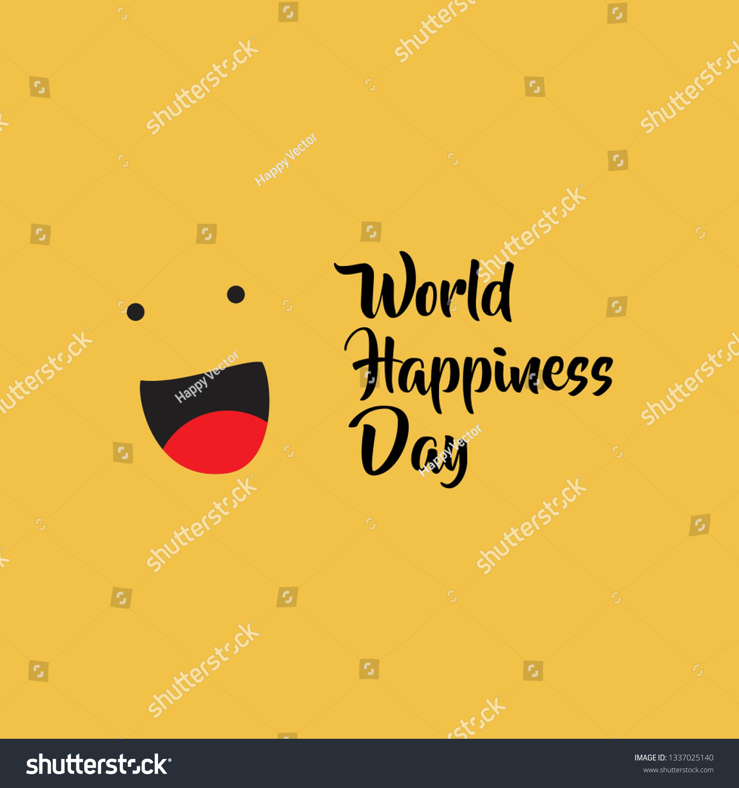 Happy International Day Happiness World Happiness Stock Vector Royalty Free 1337025140