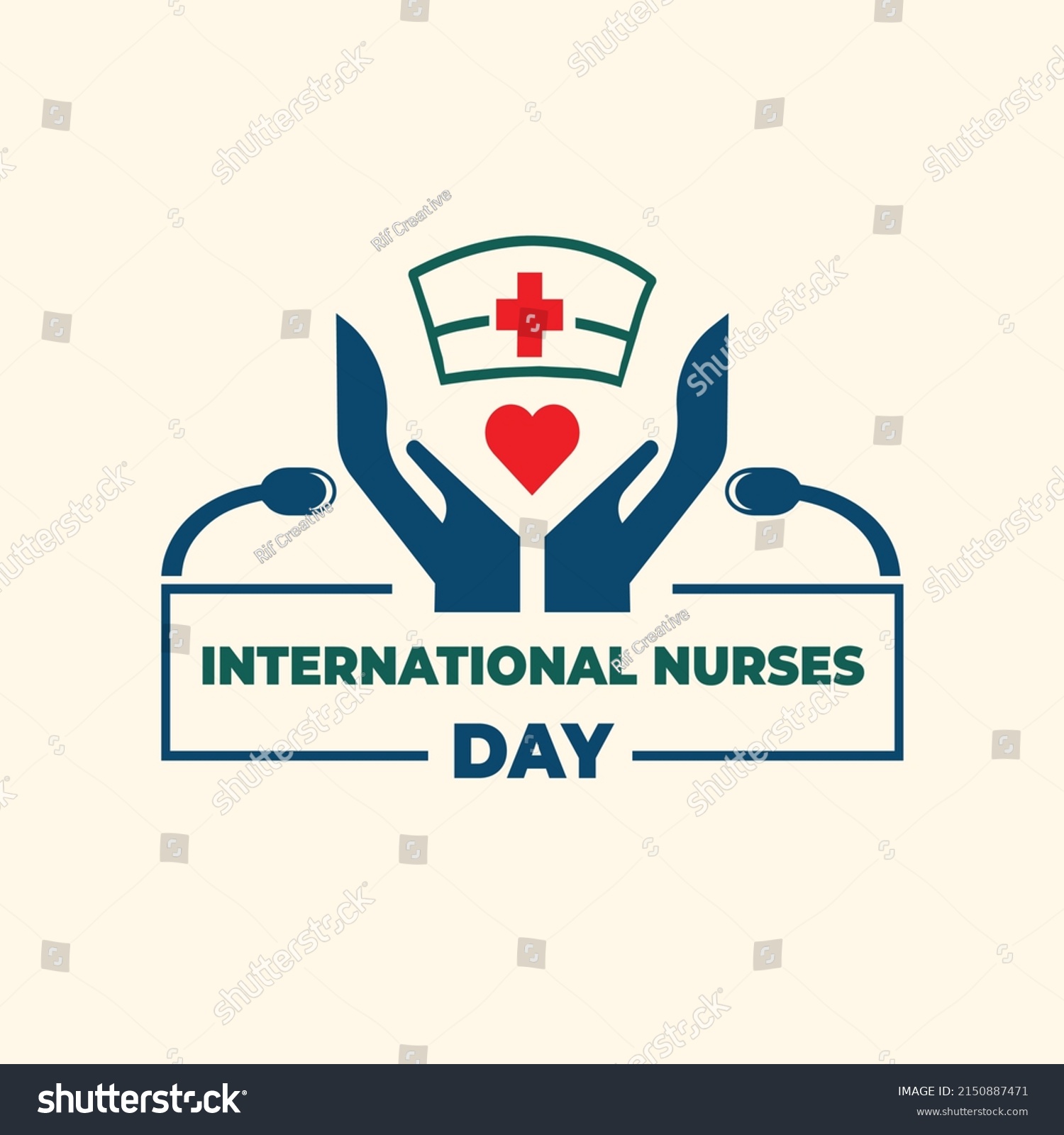 Happy International Nurses Day Logotype Banner Stock Vector (Royalty