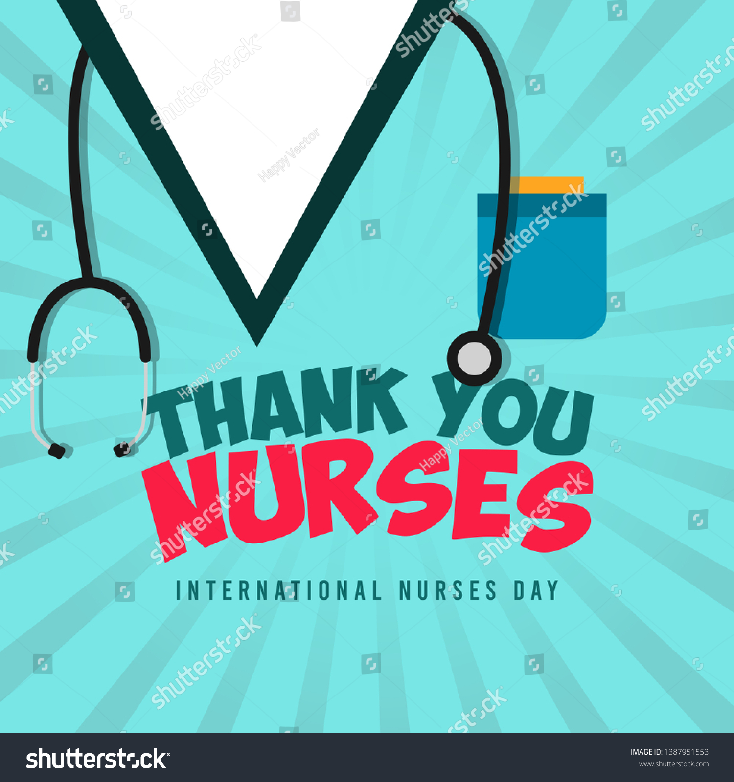 Happy International Nurses Day Vector Template Stock Vector Royalty Free 1387951553