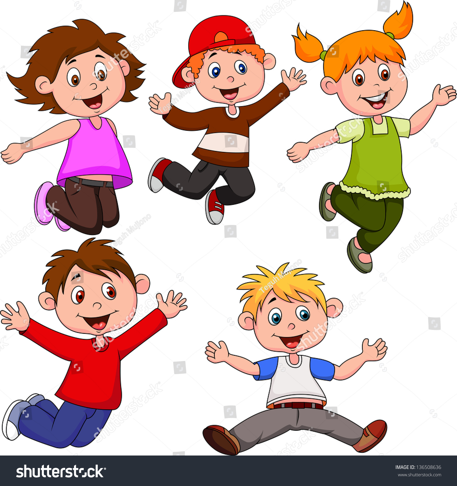 Happy Kids Stock Vector 136508636 - Shutterstock