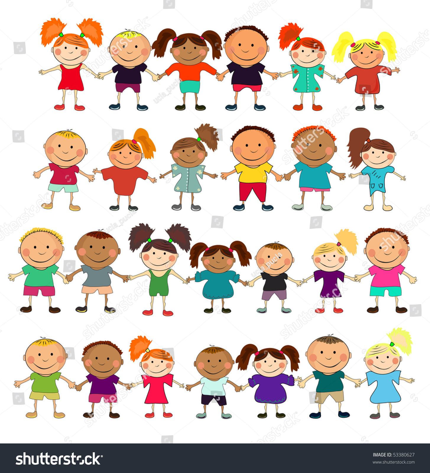 Happy Kids. Stock Vector Illustration 53380627 : Shutterstock