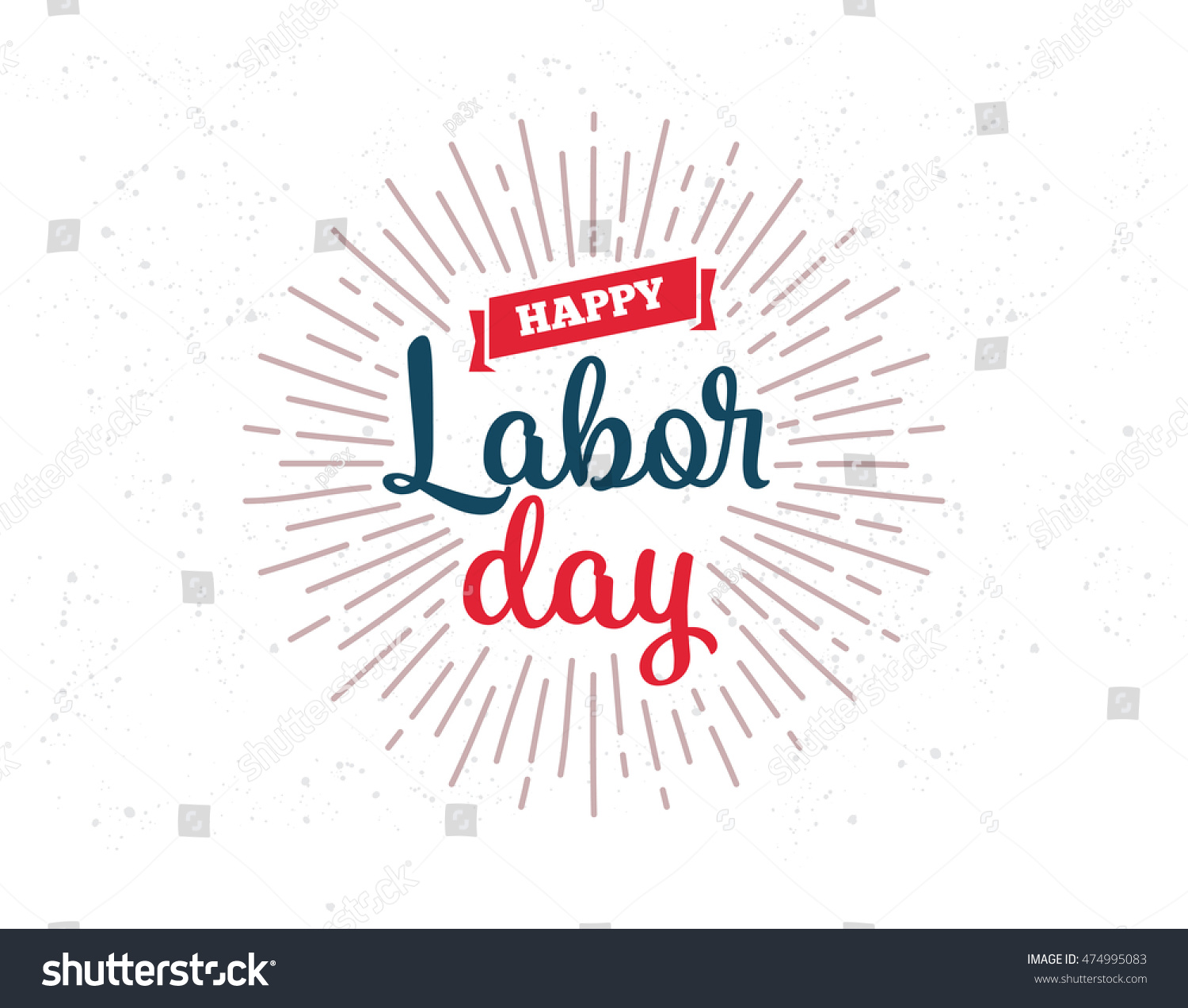 Happy Labor Day Emblem Isolated Vector Stock Vector (Royalty Free ...