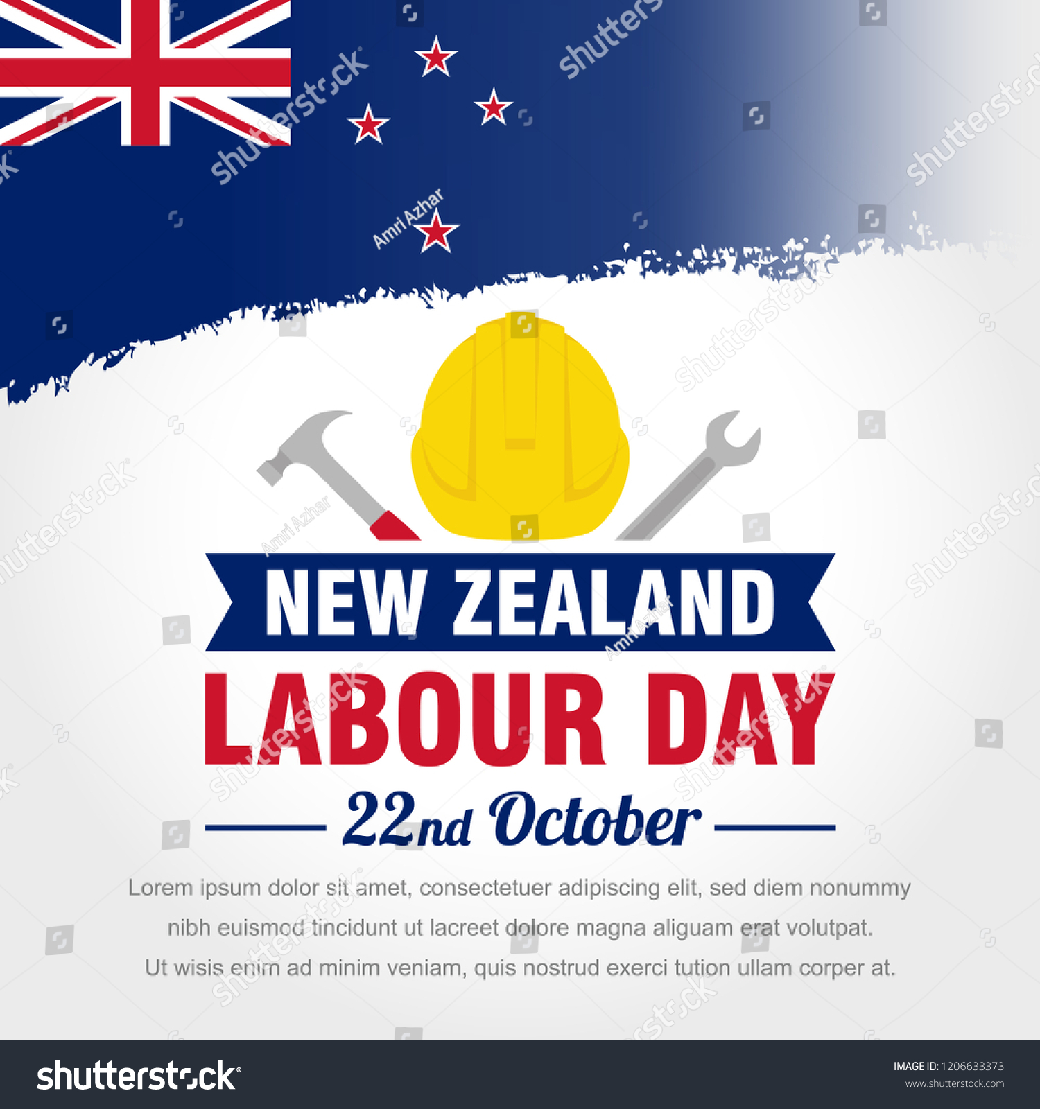 Happy Labour Day New Zealand Vector Stock Vector (Royalty Free