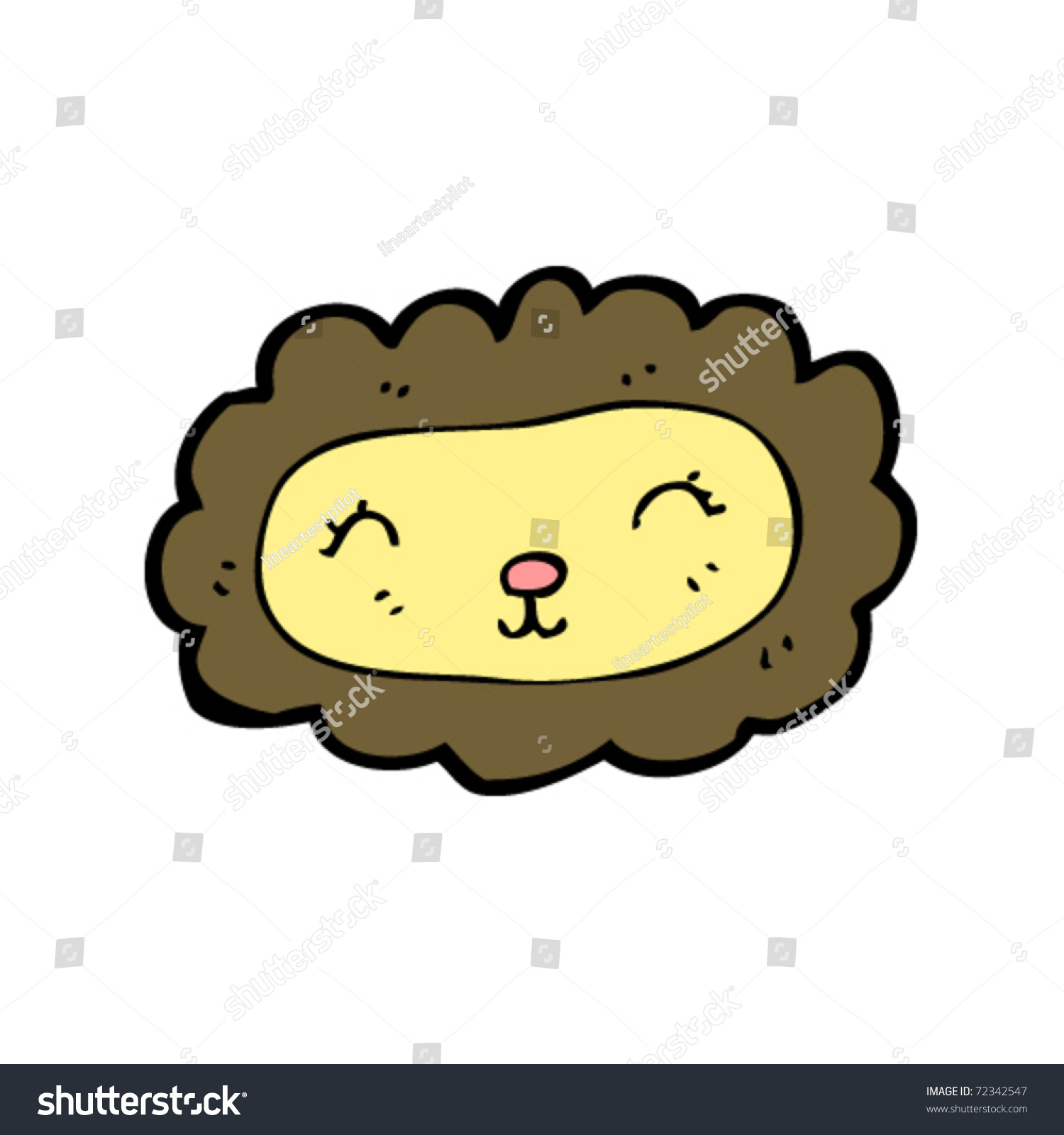 Happy Lion Face Cartoon Stock Vector Illustration 72342547 : Shutterstock