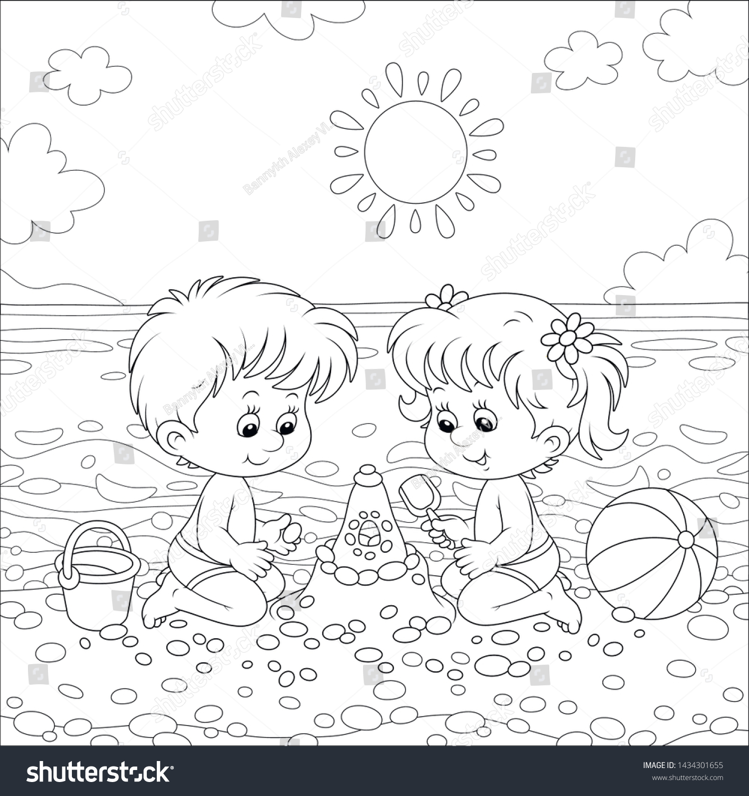 Happy Little Kids Playing Making Fancy Stock Vector (Royalty Free ...