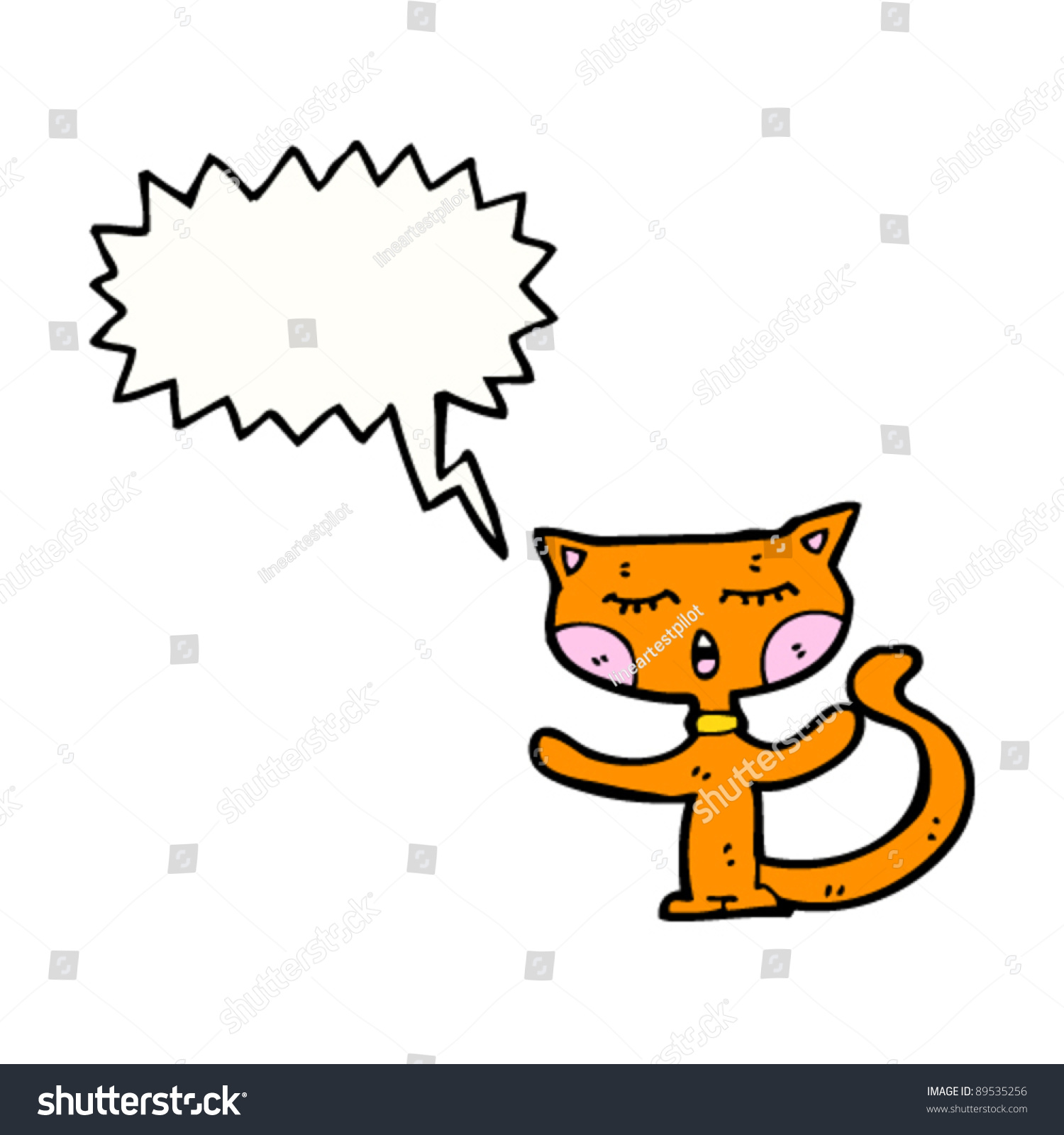 Happy Little Singing Cat Cartoon Stock Vector (royalty Free) 89535256 