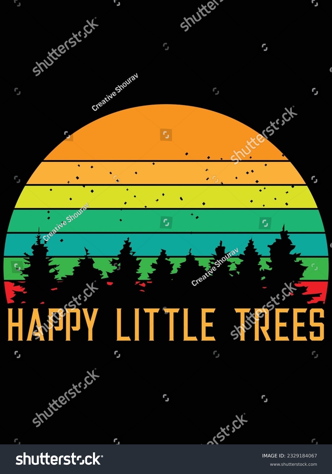 SVG of Happy little trees vector art design, eps file. design file for t-shirt. SVG, EPS cuttable design file svg