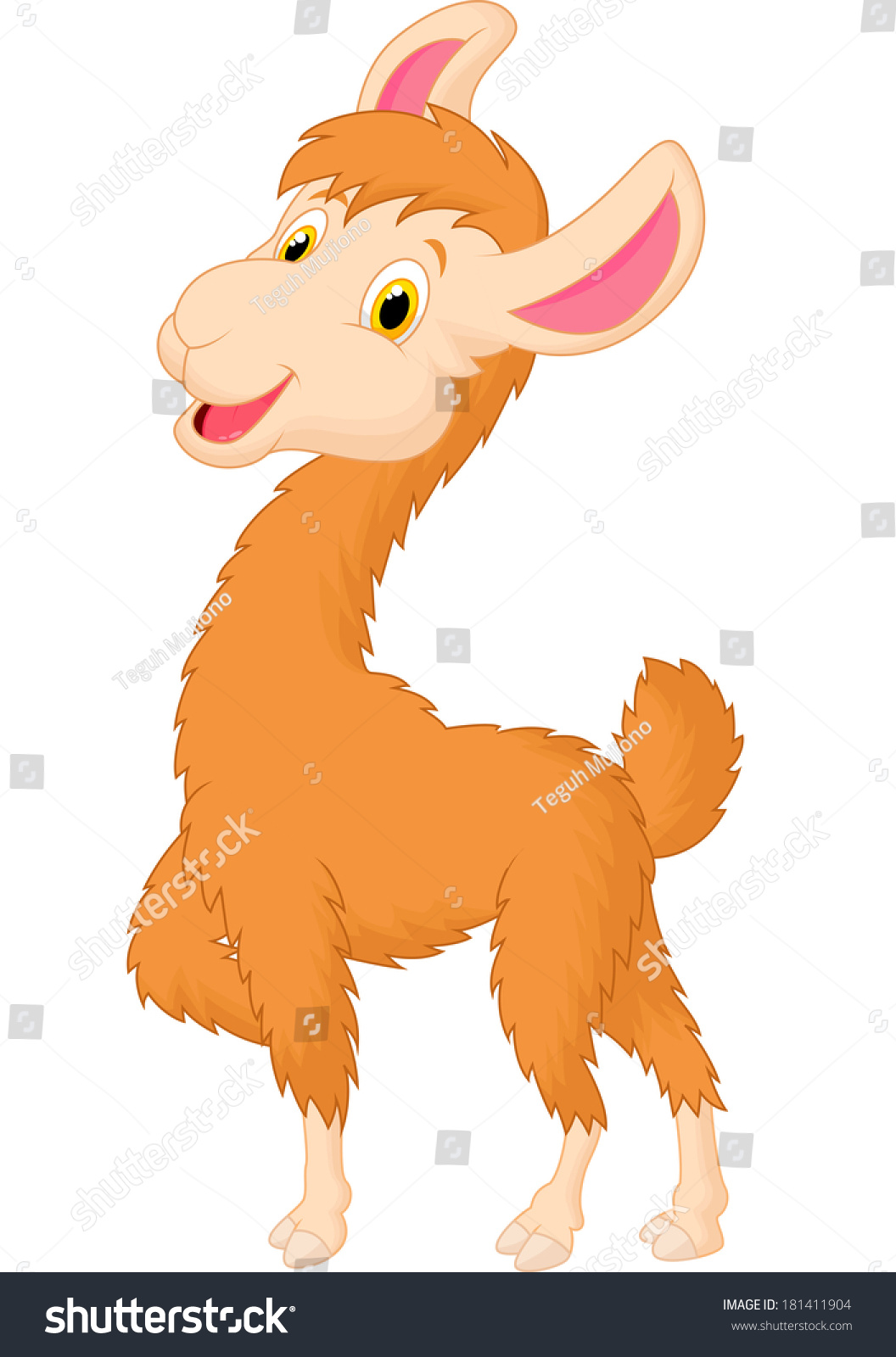 Happy Llama Cartoon Stock Vector 181411904 - Shutterstock