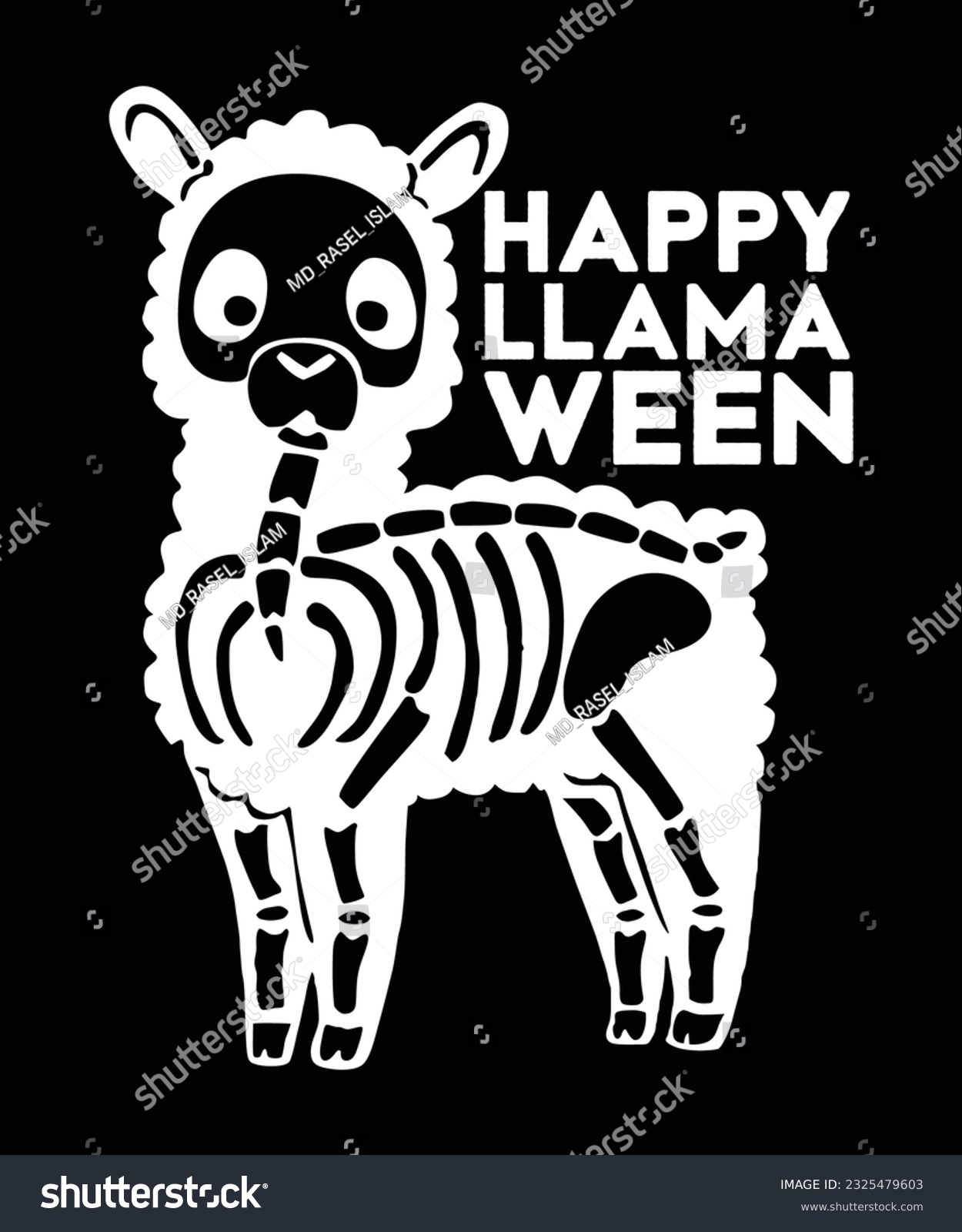 SVG of Happy llama ween shirt print template  svg