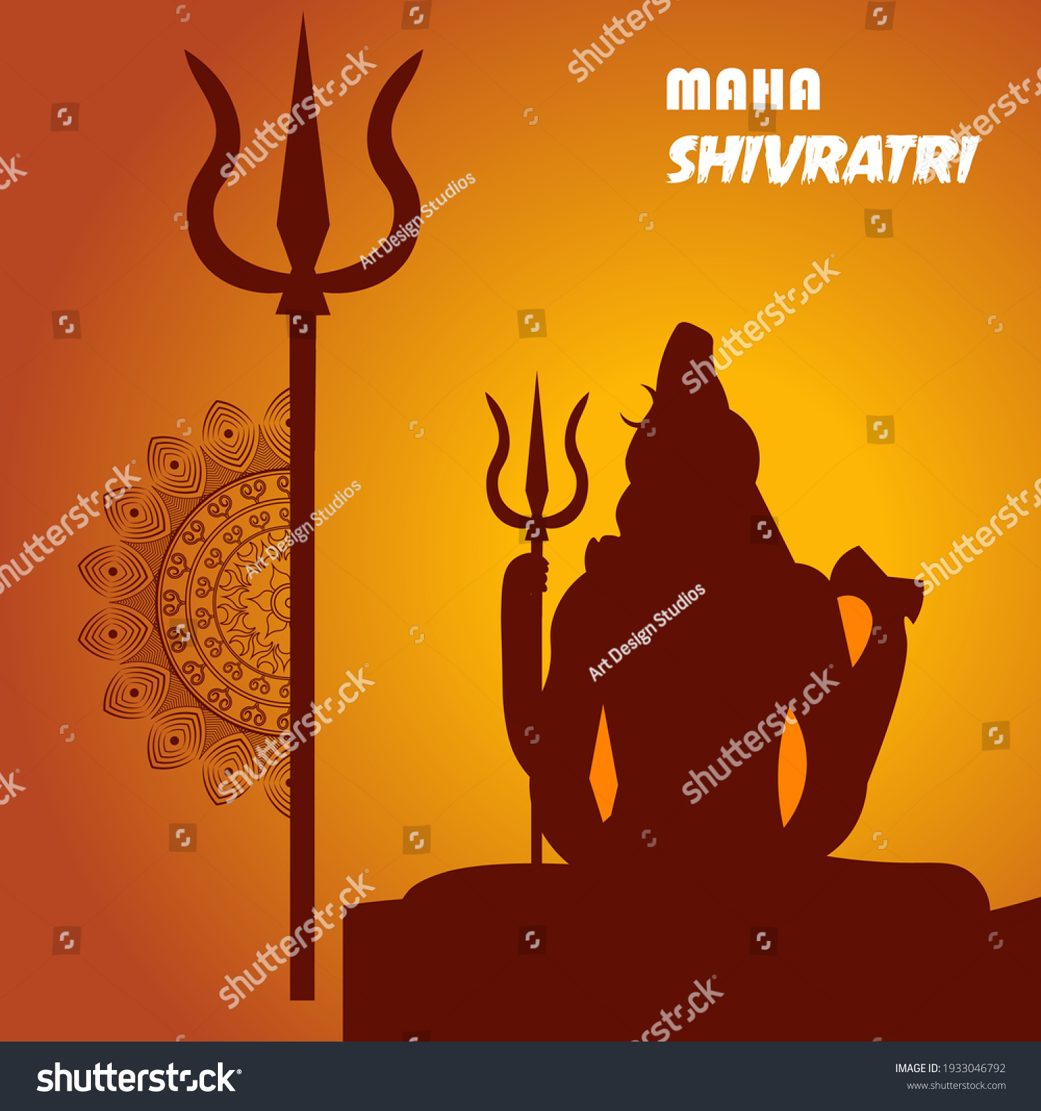 Happy Mahashivratri Mahadev Vector Illustration Stock Vector (Royalty ...