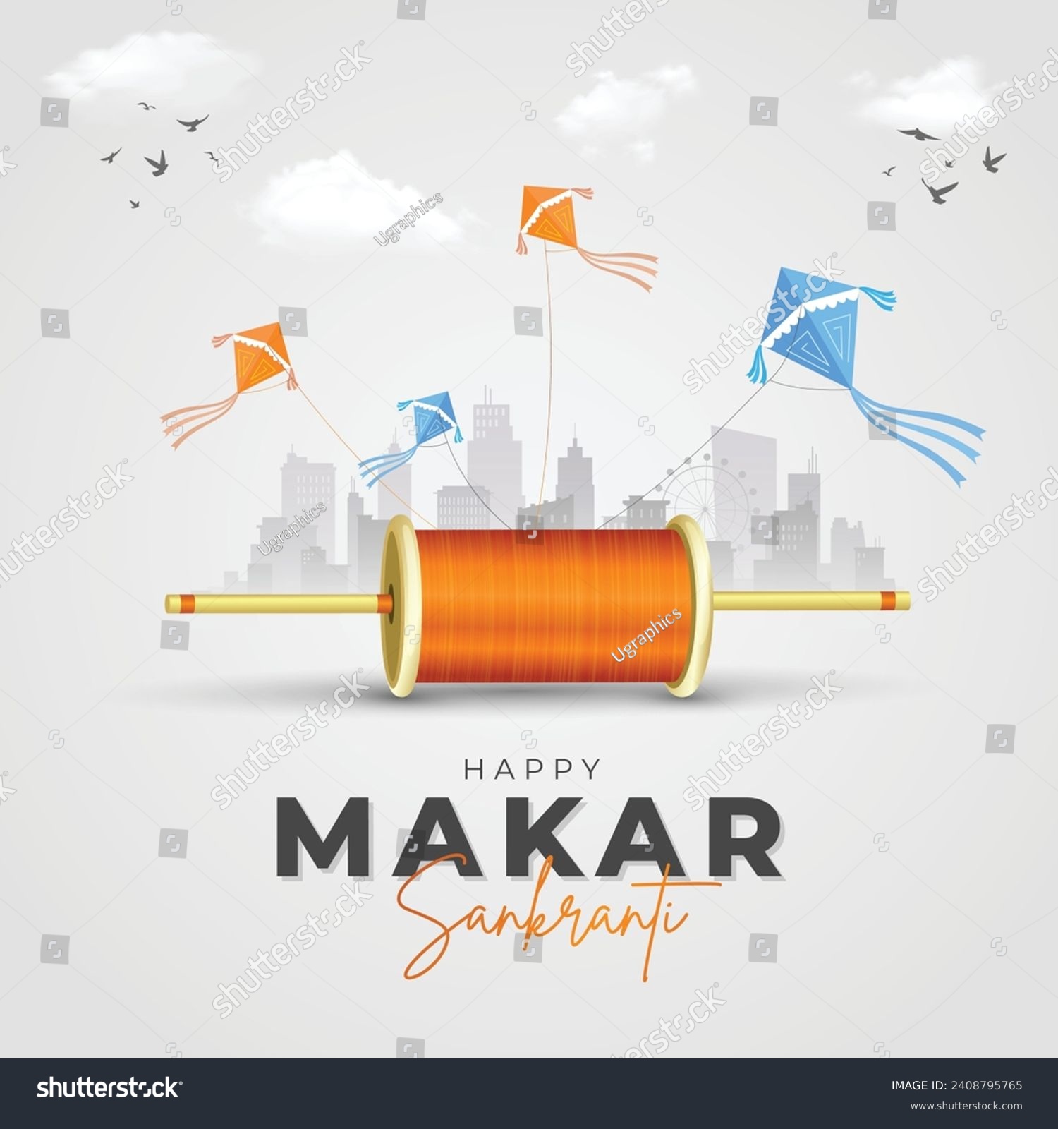 SVG of Happy Makar Sankranti Social Media Post and Greeting Card. Makar Sankranti Festival of Kites Celebration. Indian Festival Makar Sankranti Poster Background Vector Illustration svg