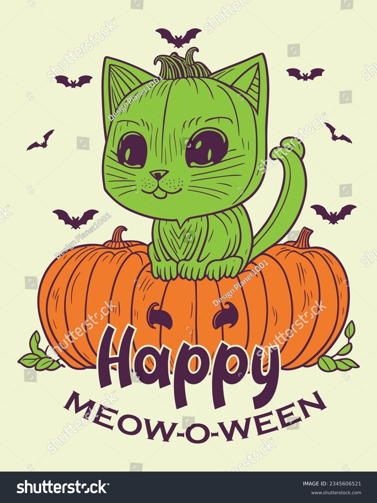 SVG of Happy meeo-o-ween, Halloween T-shirt Design, Halloween sticker, Halloween tee svg