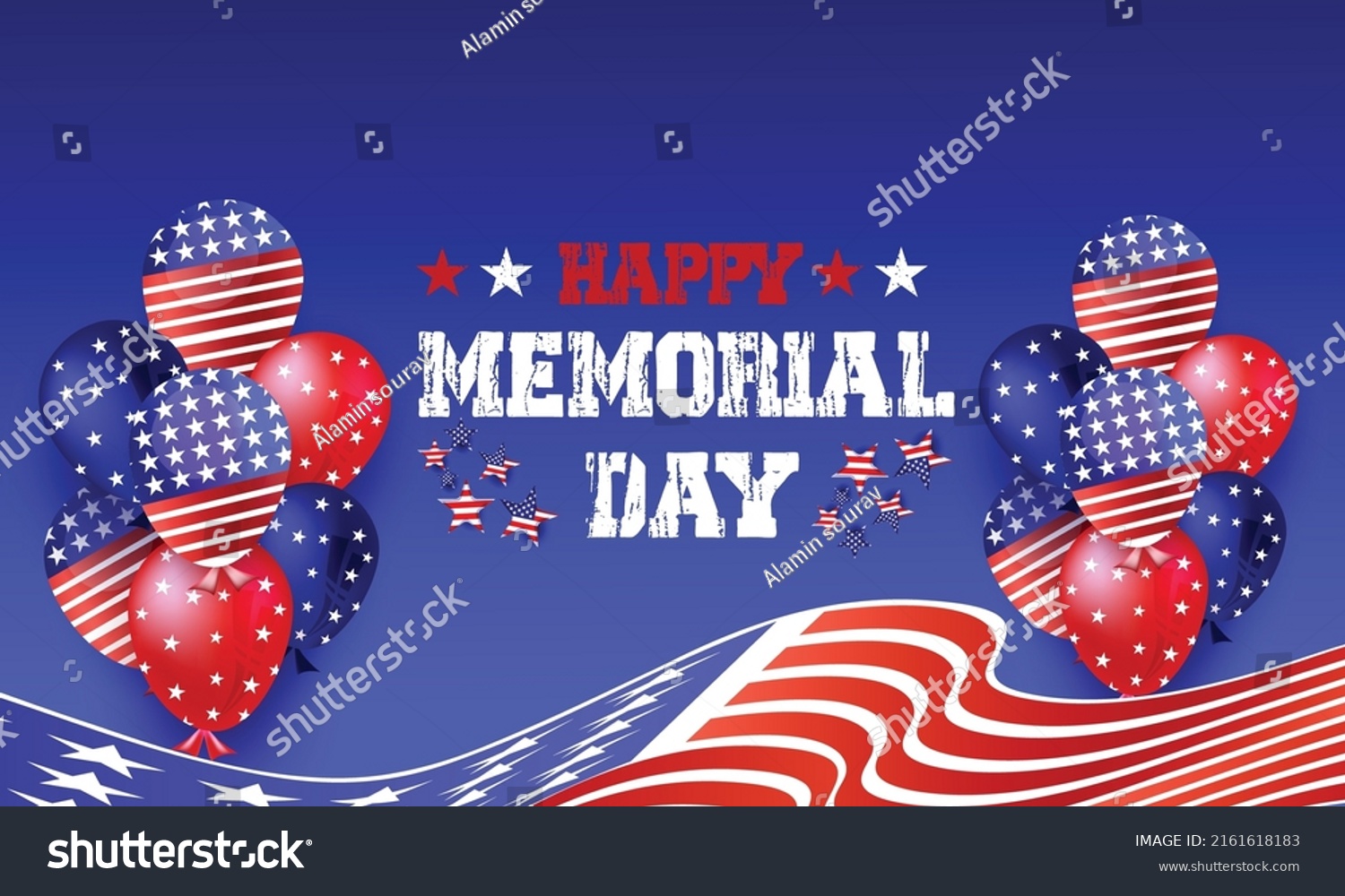 Happy Memorial Day United States America Stock Vector (Royalty Free