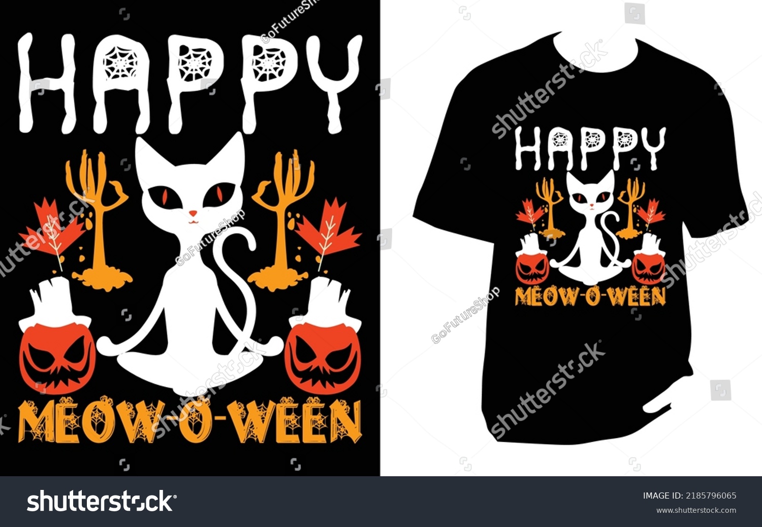 SVG of happy meow o ween Halloween t shirt design svg