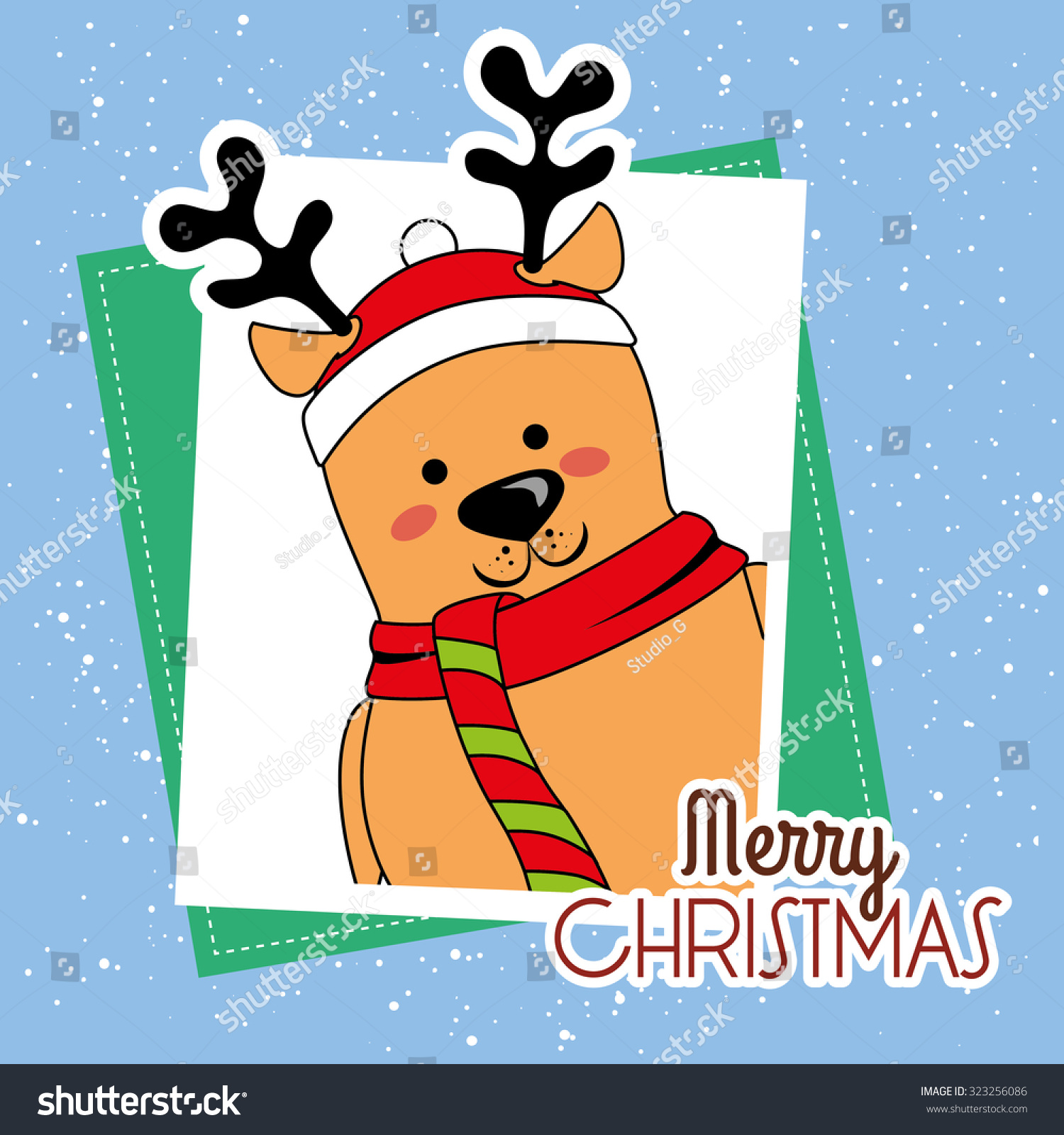 Happy Merry Christmas Design Vector Illustration Stock Vector 323256086 ...