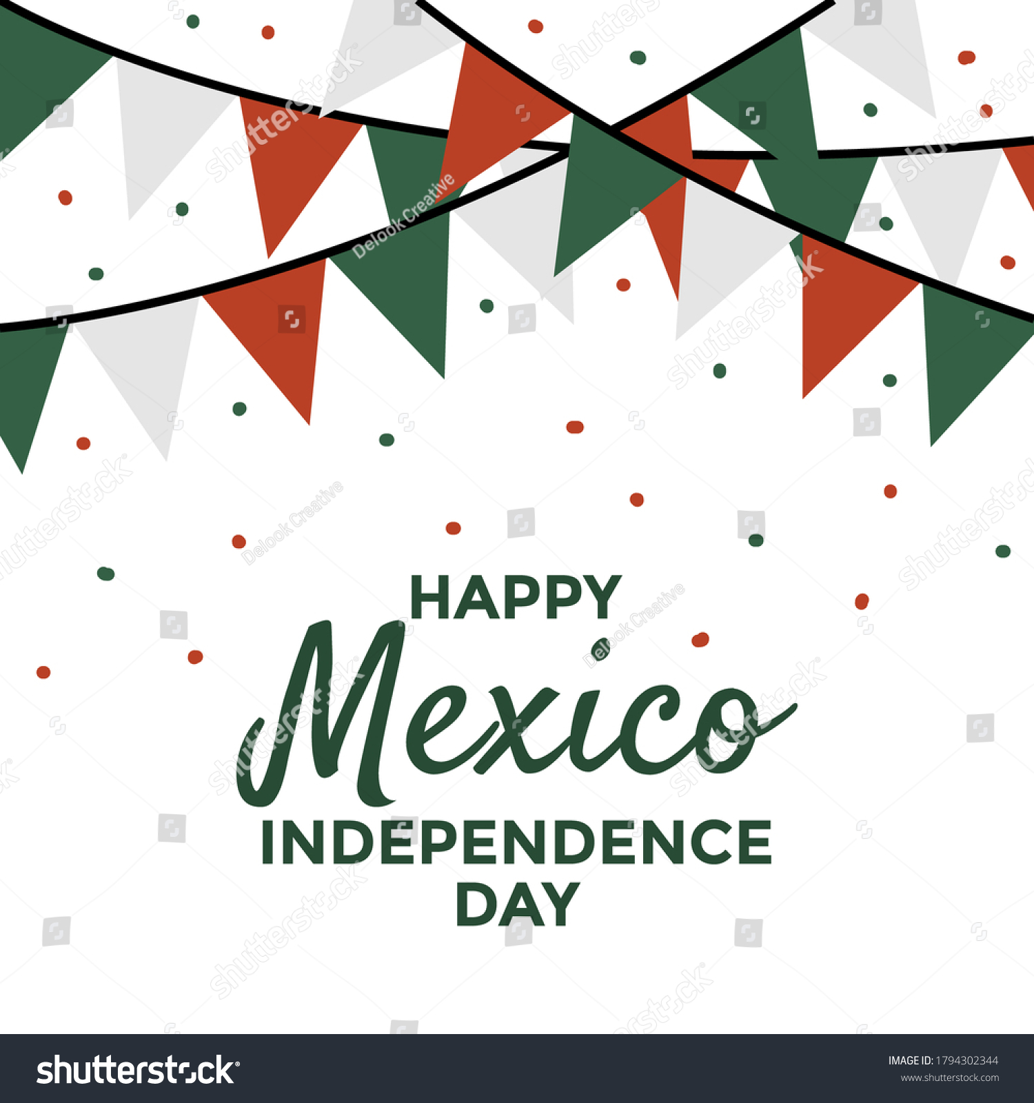 Happy Mexican Independence Day Celebration Mexico Stock Vector (Royalty