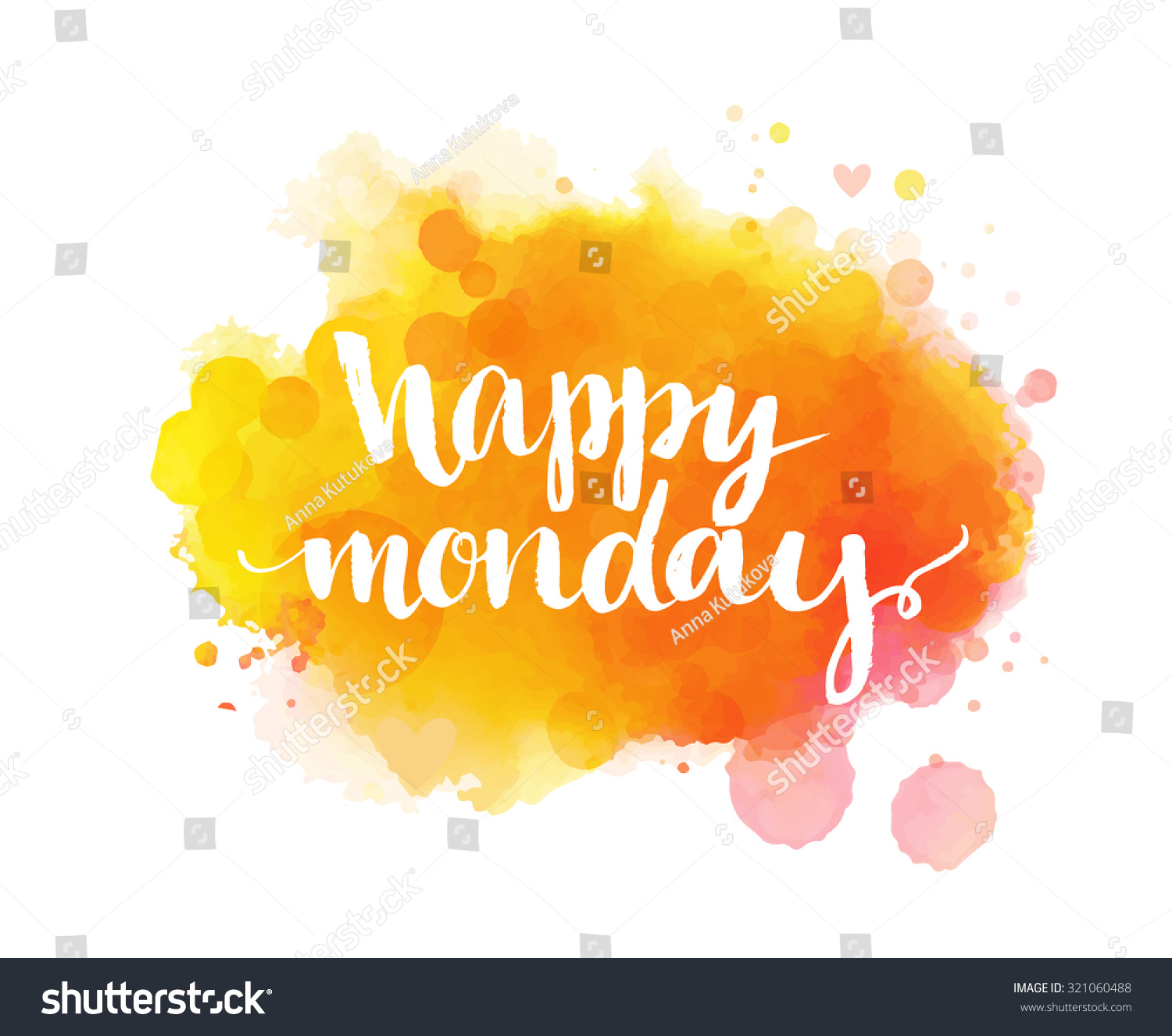 Happy Monday Inspirational Quote Artistic Vector Stock Vector (Royalty ...