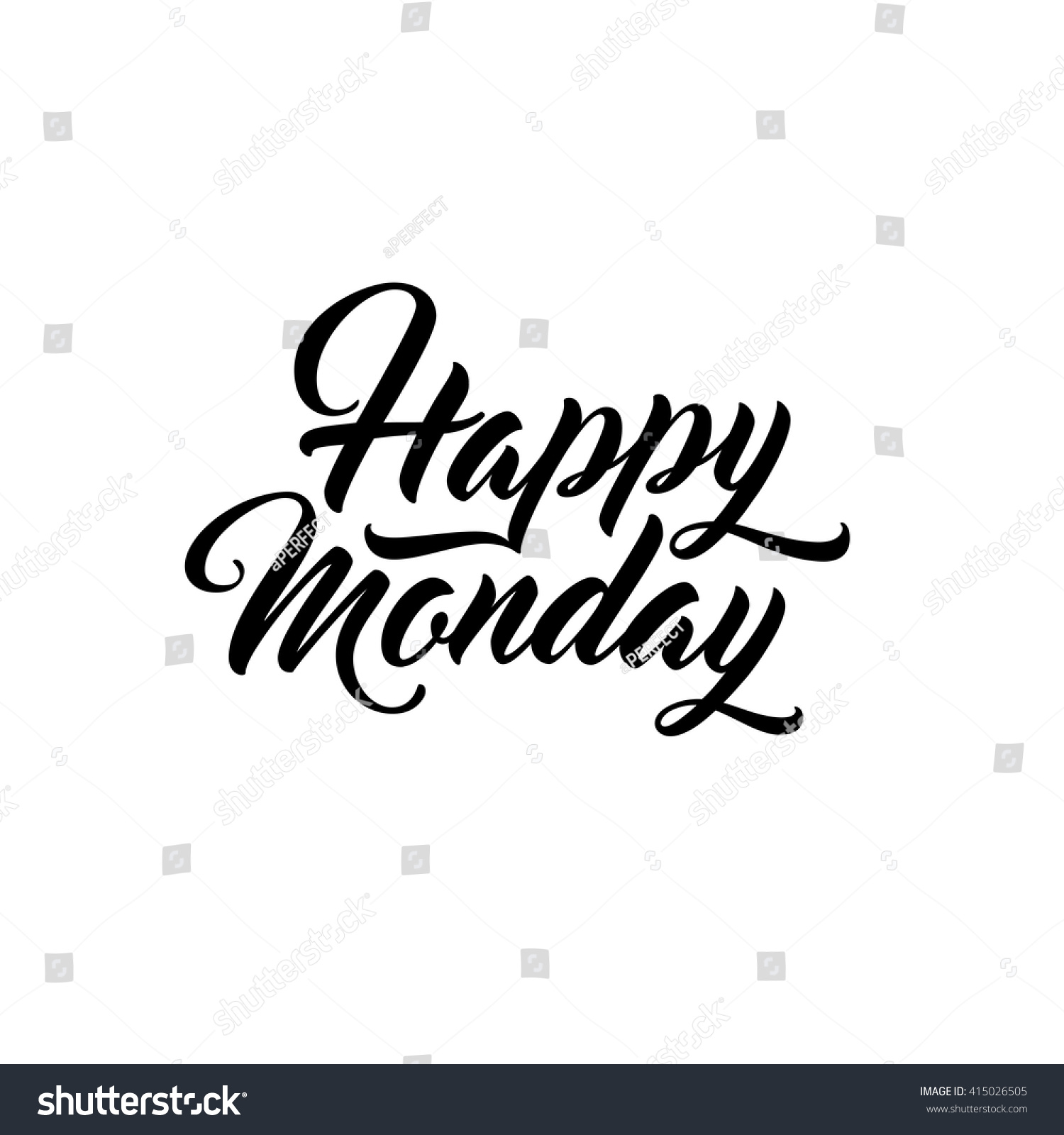 Happy Monday Lettering Greeting Card Modern Stock Vector 415026505 ...