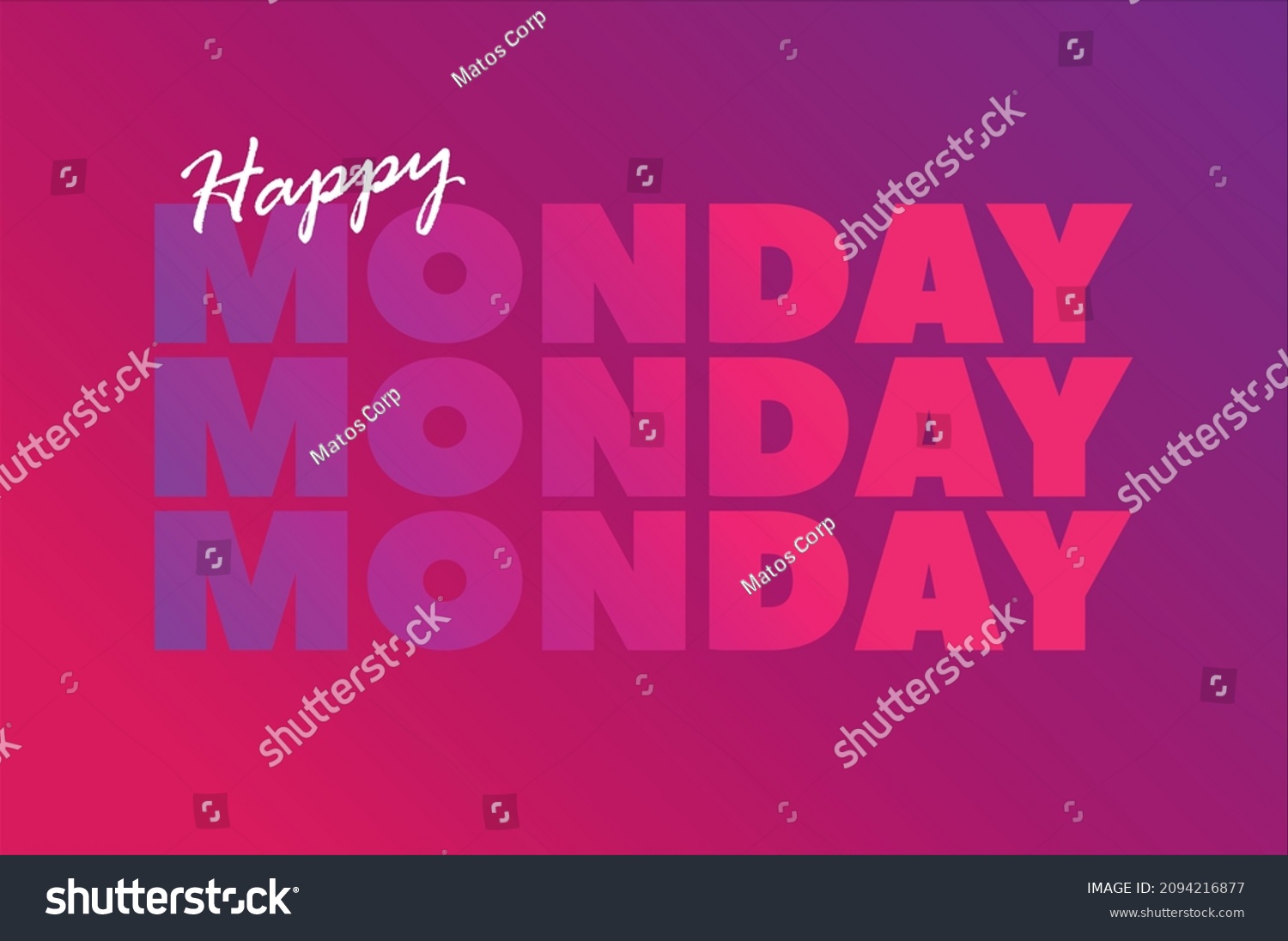 Happy Monday Sign Gradient Color Eps Stock Vector (Royalty Free) 2094216877