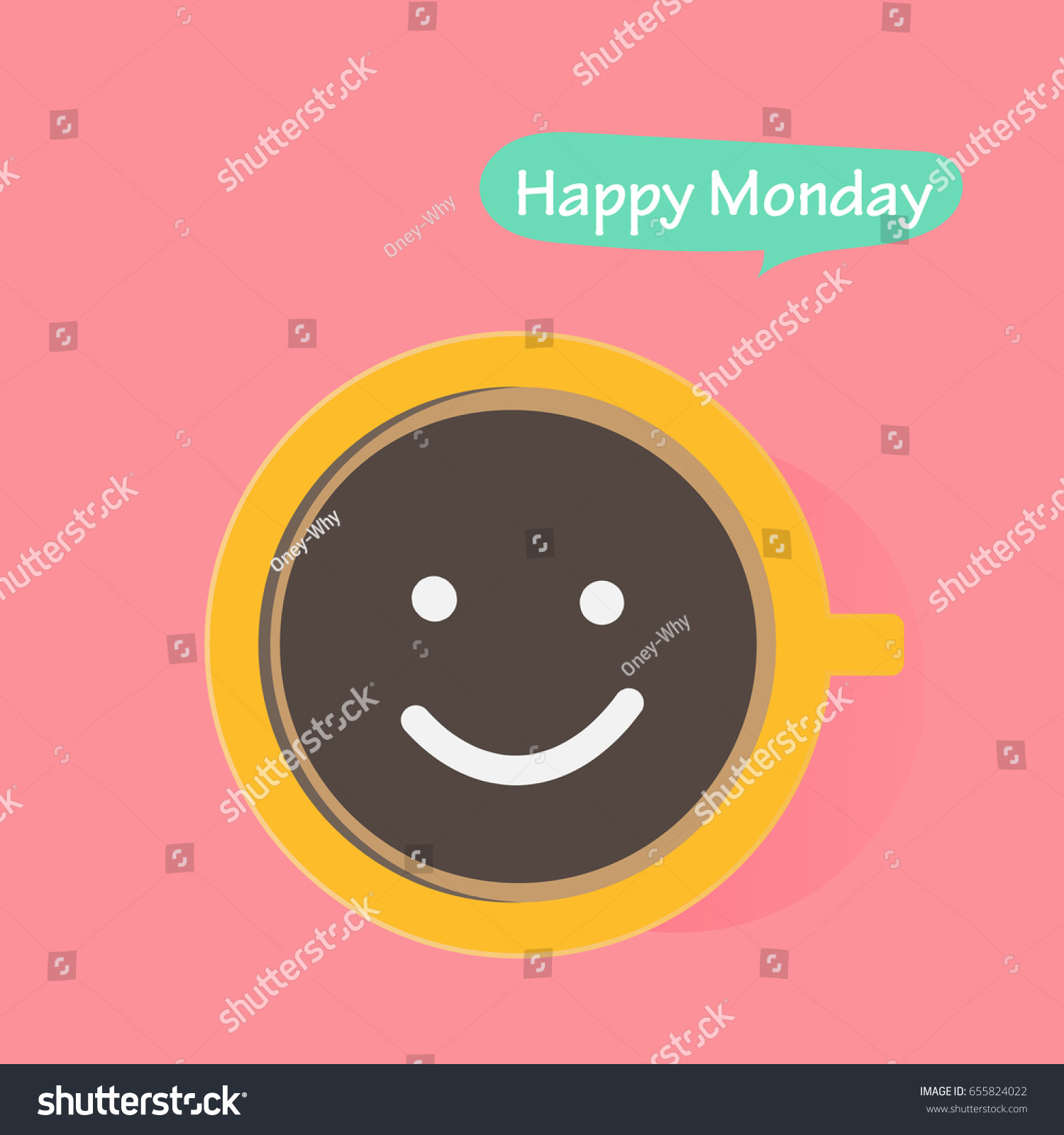 Happy Monday Coffee Cup Stock Vector (Royalty Free) 655824022 ...