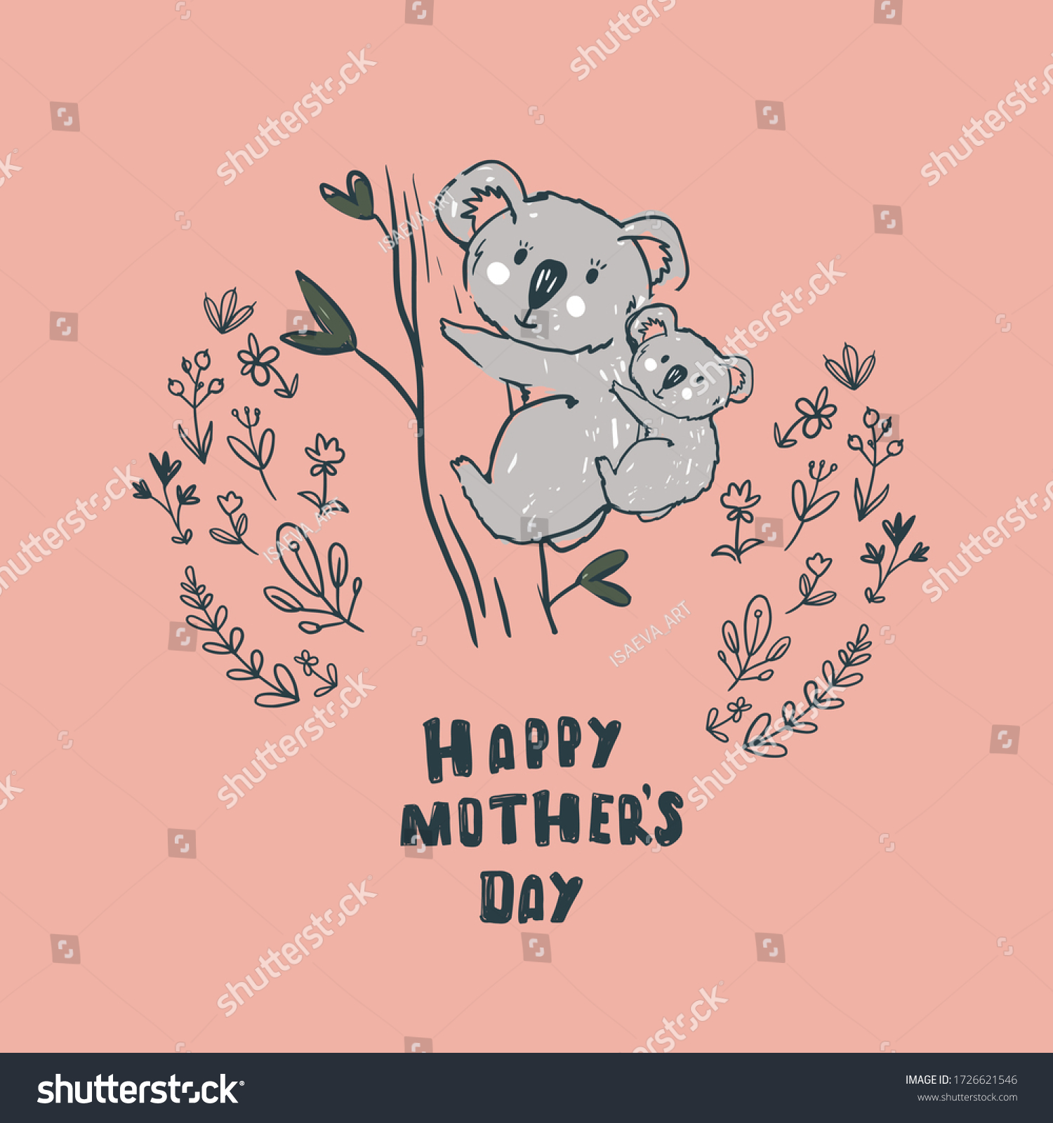 SVG of Happy mother`s day card with flowers. Postcard with flower pattern. svg