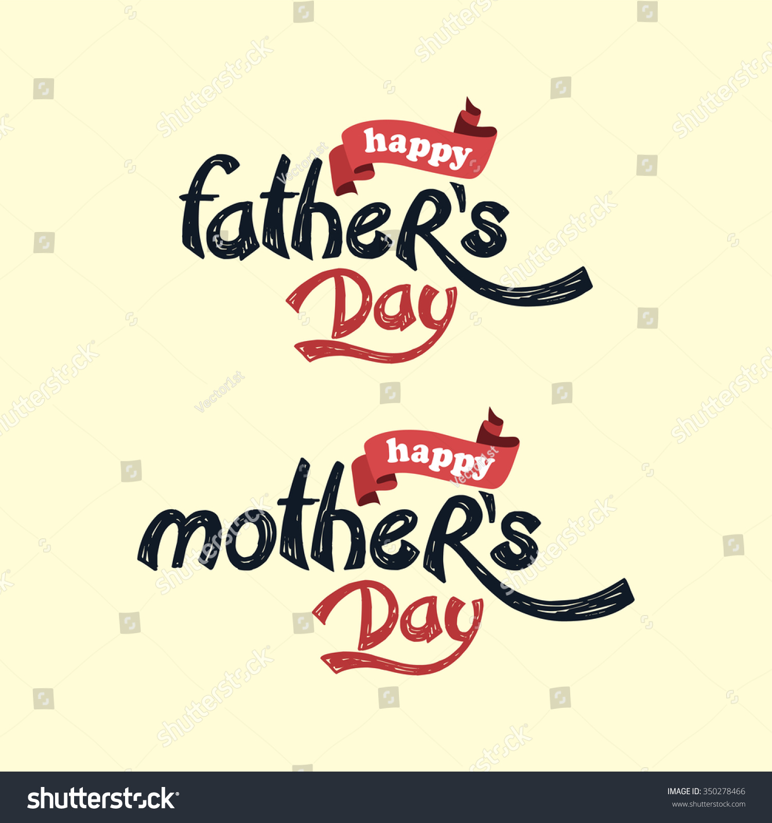 Happy Mothers Day Fathers Day Theme 스톡 벡터(로열티 프리) 350278466