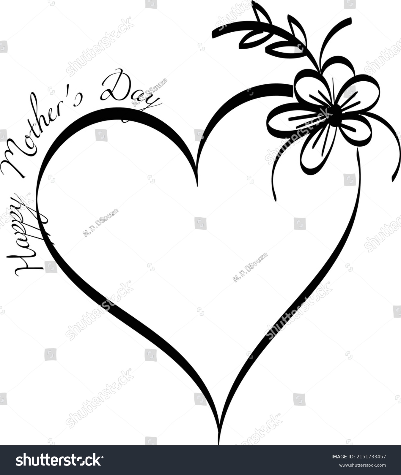 Happy Mothers Day Floral Heart Mothers Stock Vector Royalty Free 2151733457 Shutterstock