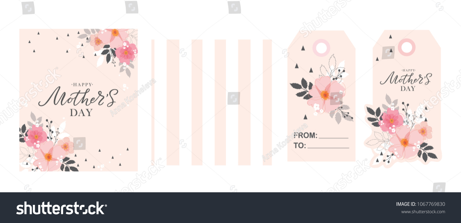 Happy Mothers Day Set Happy Mothers Stock Vector (Royalty Free