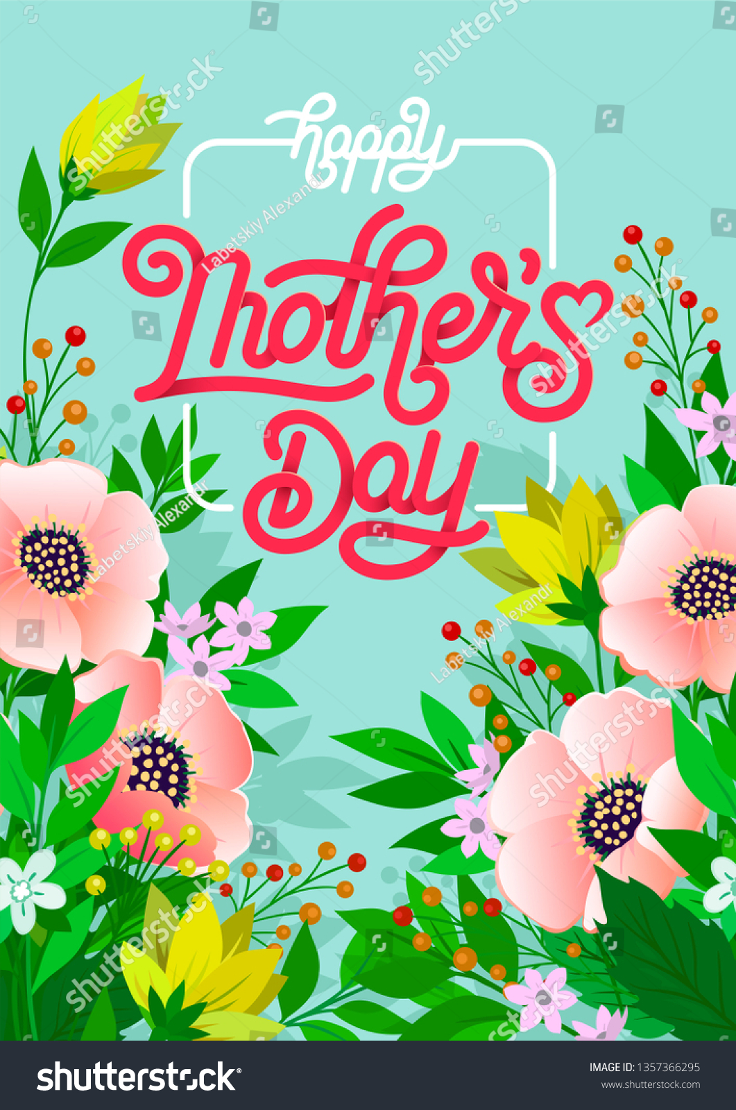 Happy Mothers Day Beautiful Greeting Card Stock Vector Royalty Free 1357366295 Shutterstock