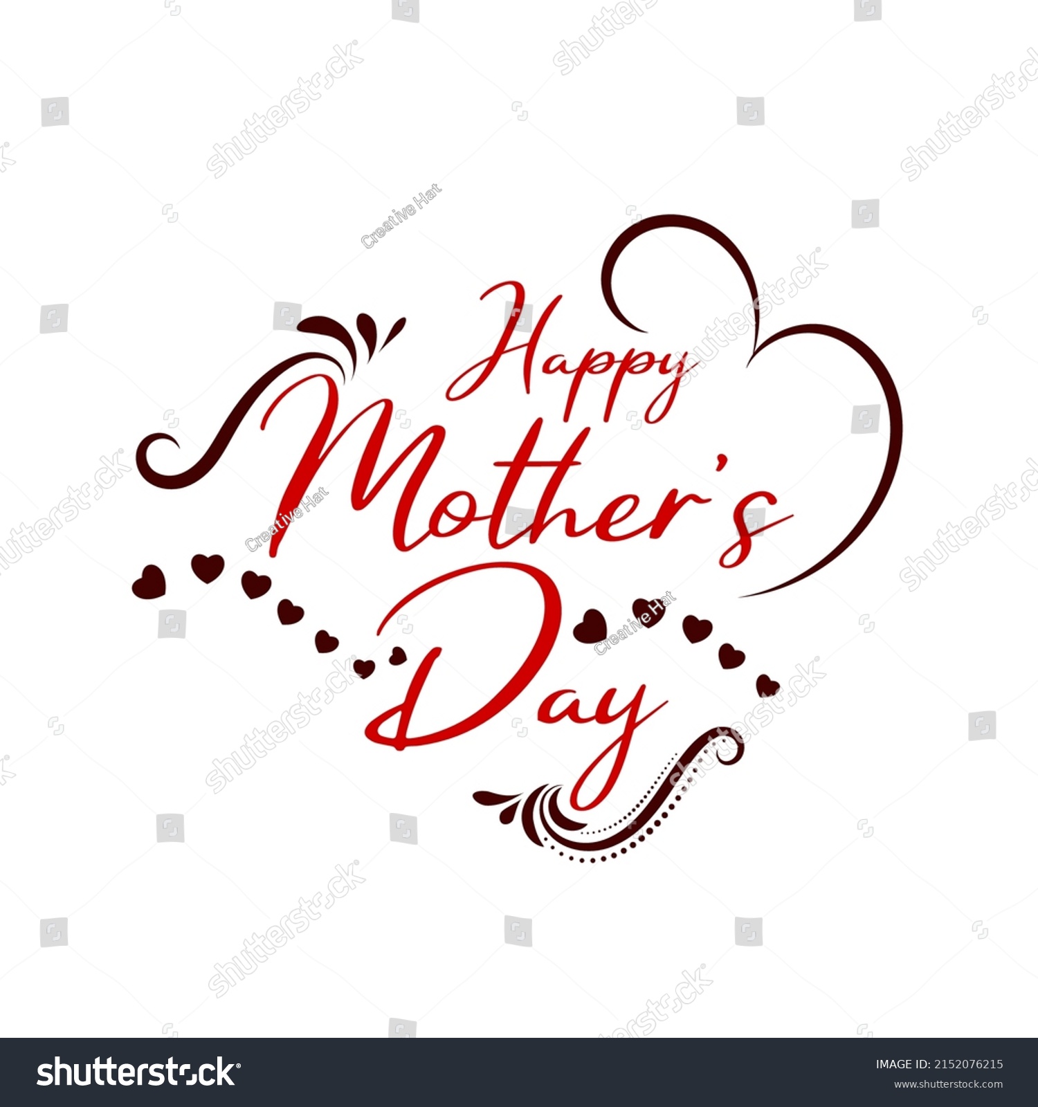 Happy Mothers Day Beautiful Text Design Stock Vector Royalty Free 2152076215 Shutterstock