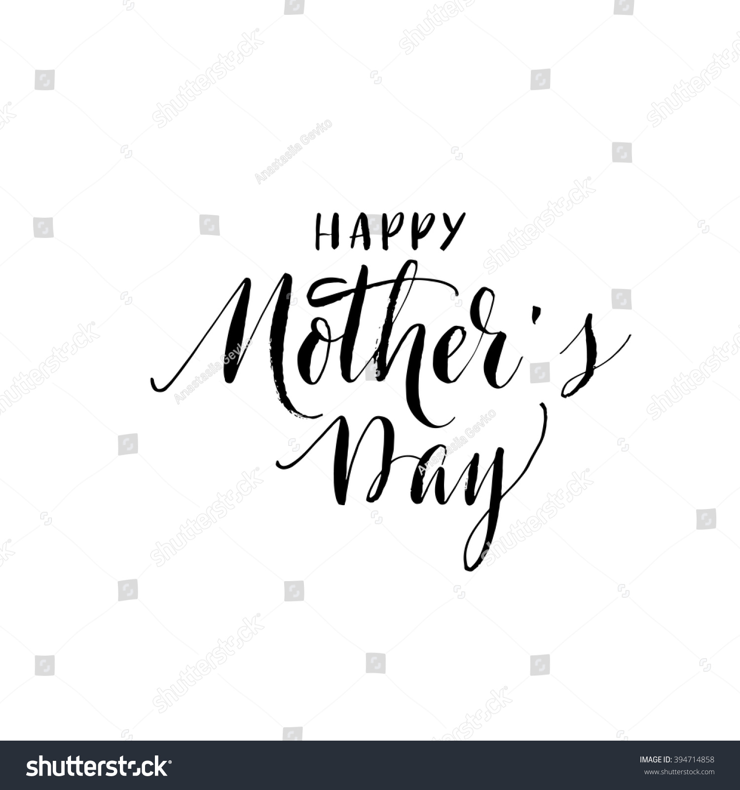 Happy Mothers Day Card Hand Drawn Stock Vector Royalty Free