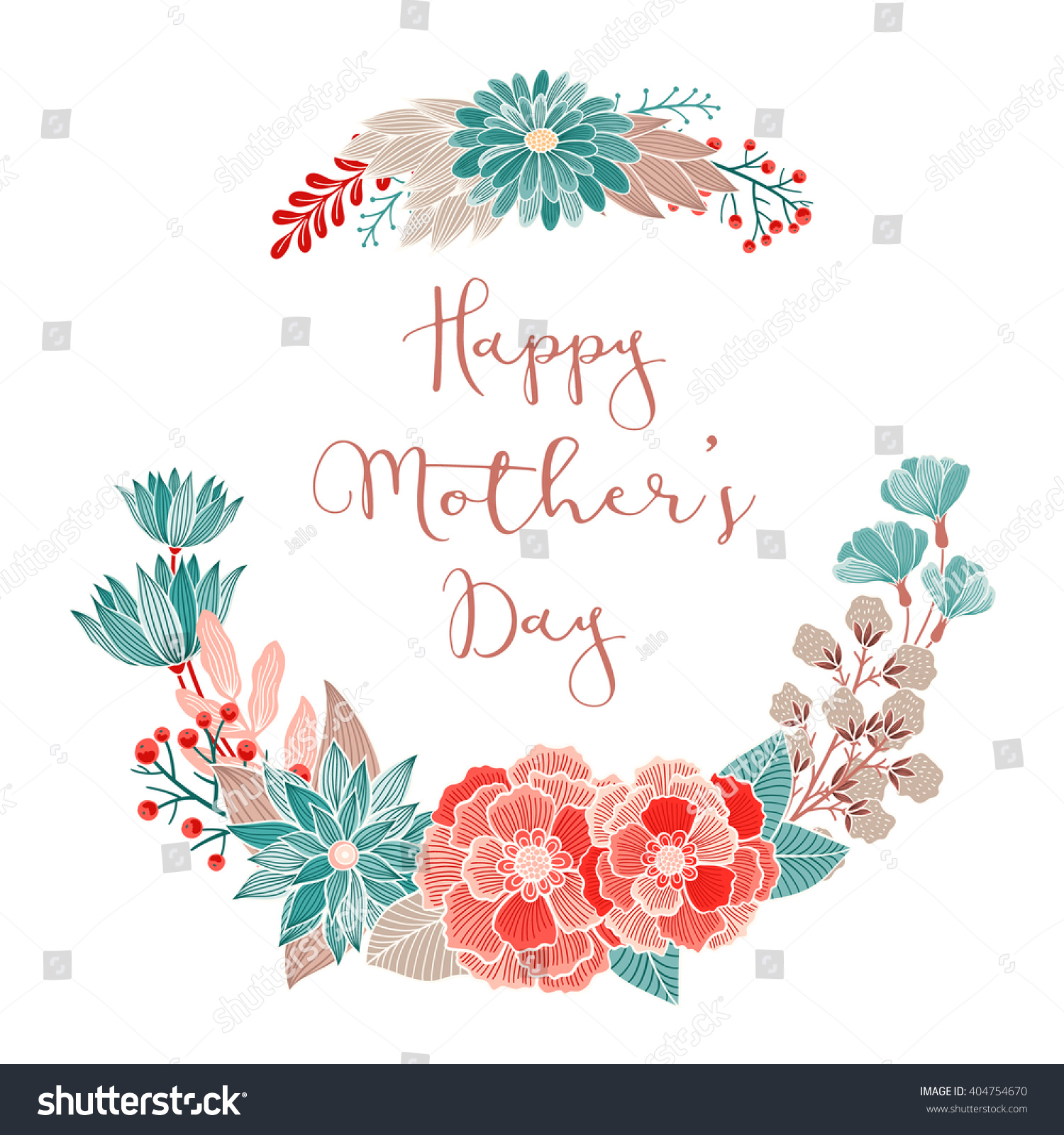 Happy Mothers Day Floral Card Invitation Stock Vector Royalty Free 404754670