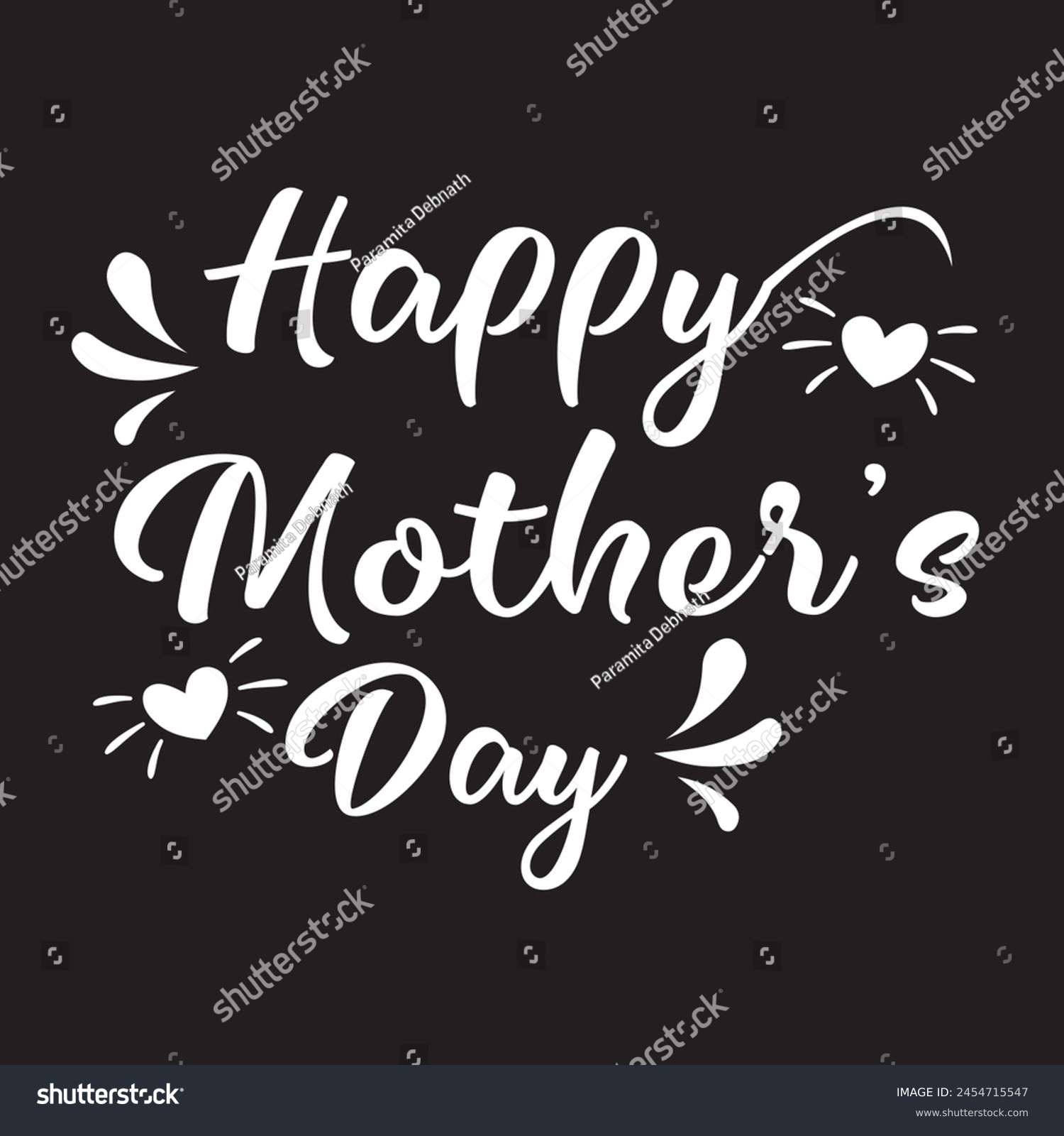 SVG of Happy Mothers Day Lettering Typography Design handwriting on white Background svg