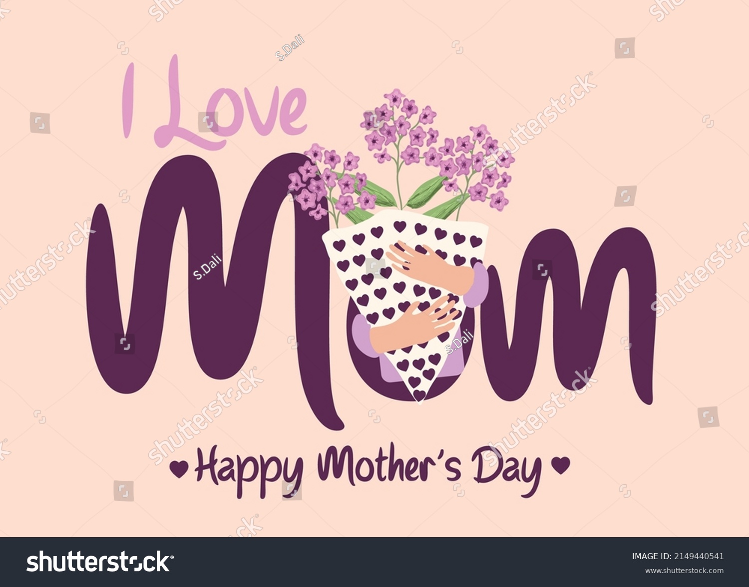 Happy Mothers Day Love Mom Illustration Stock Vector Royalty Free 2149440541 Shutterstock